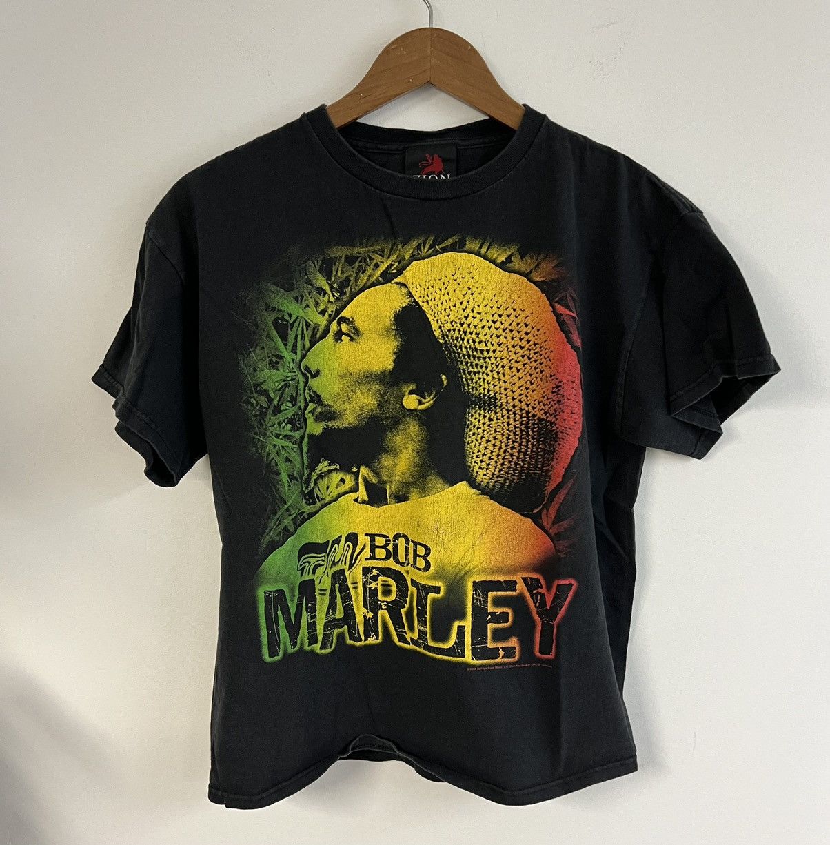 2000'S Zion Bob Marley Band T-shirt, Made in USA, Men's XL equivalent. cotton yellow type Vintage Second Hand