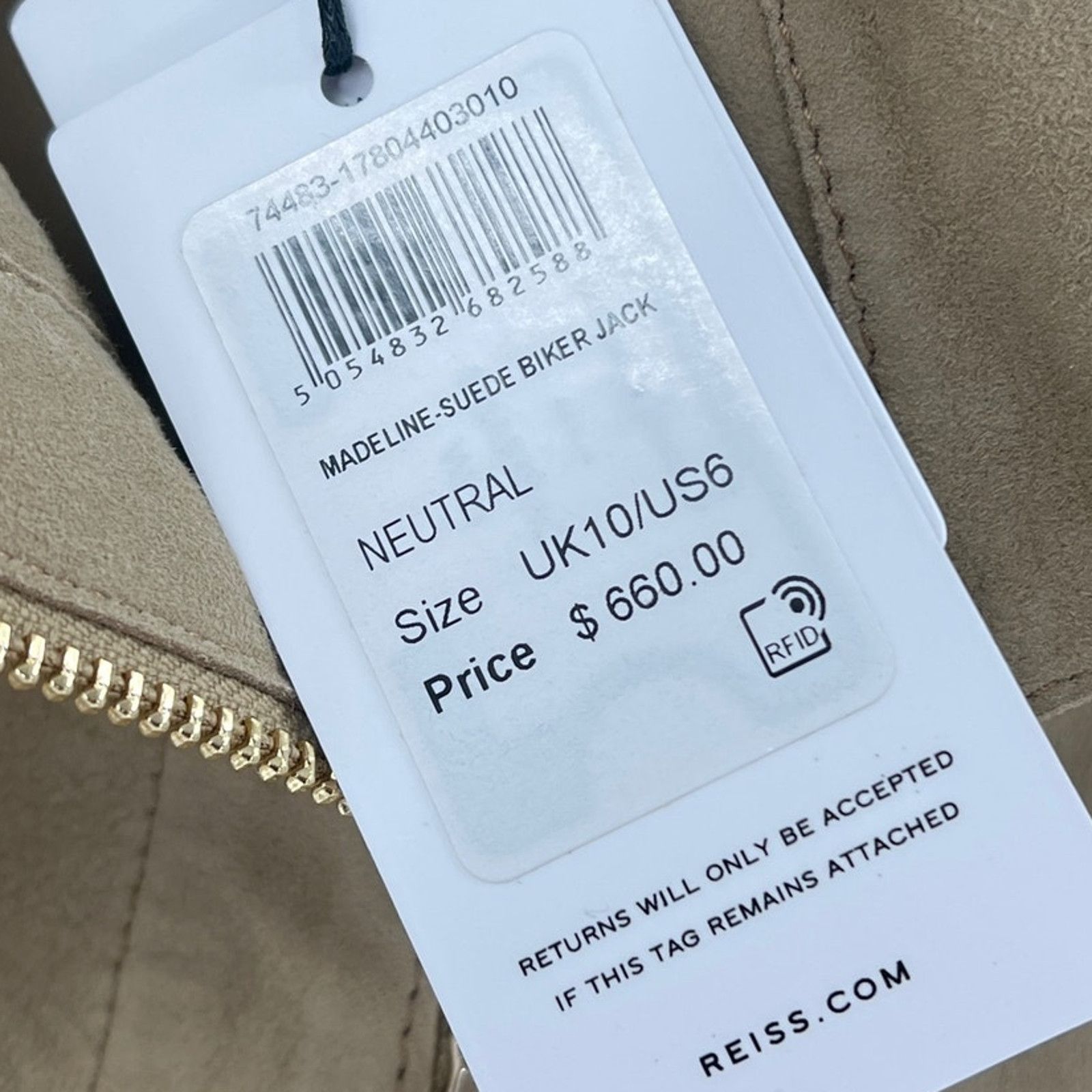 Reiss Reiss Women's Madeline Suede Biker Jacket 6 Size M / US 6-8 / IT 42-44 - 12 Thumbnail
