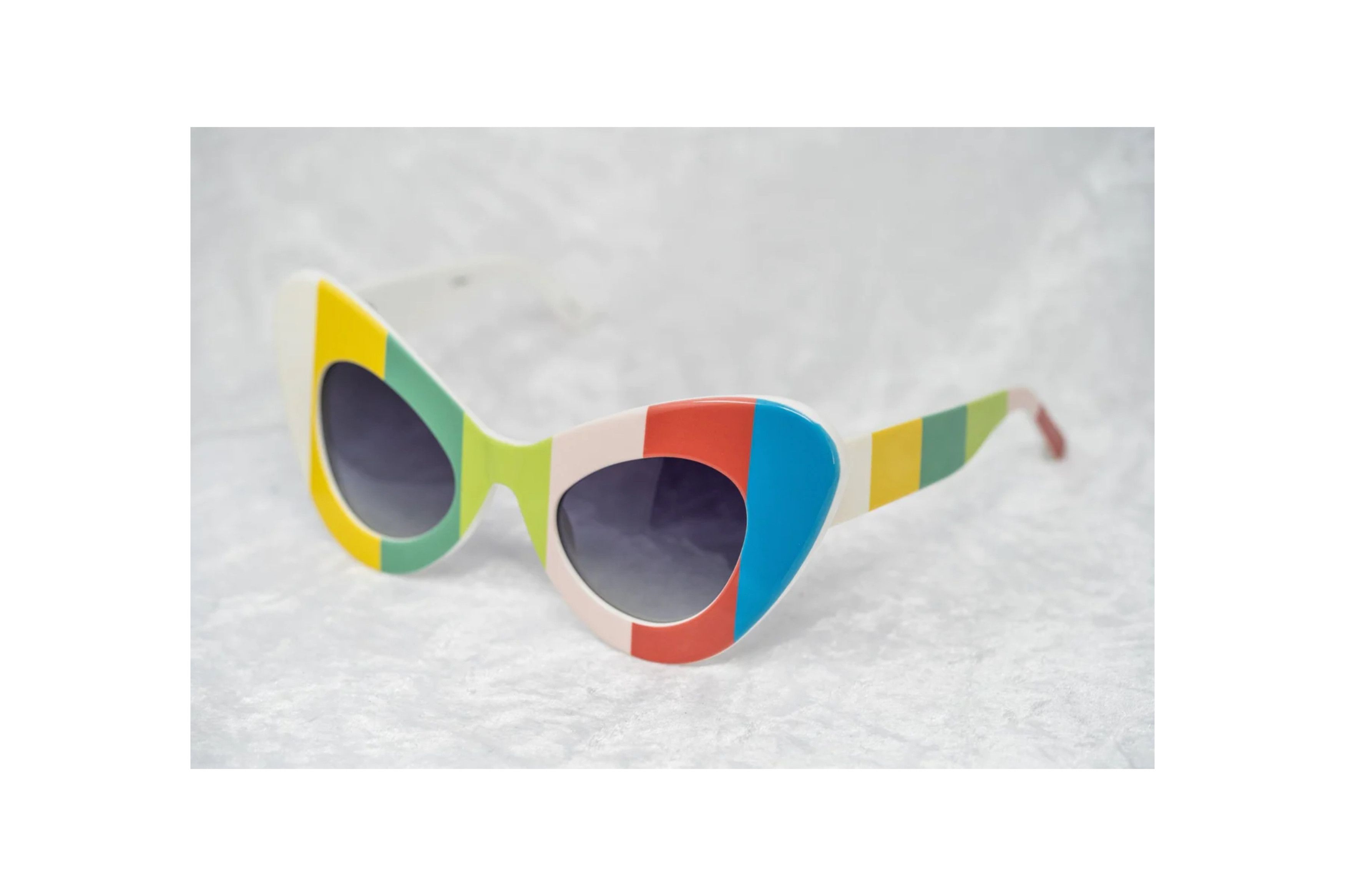 Jeremy Scott Jeremy Scott Sunglasses Cat Eye Multicoloured Bars and Grey Size ONE SIZE - 1 Thumbnail