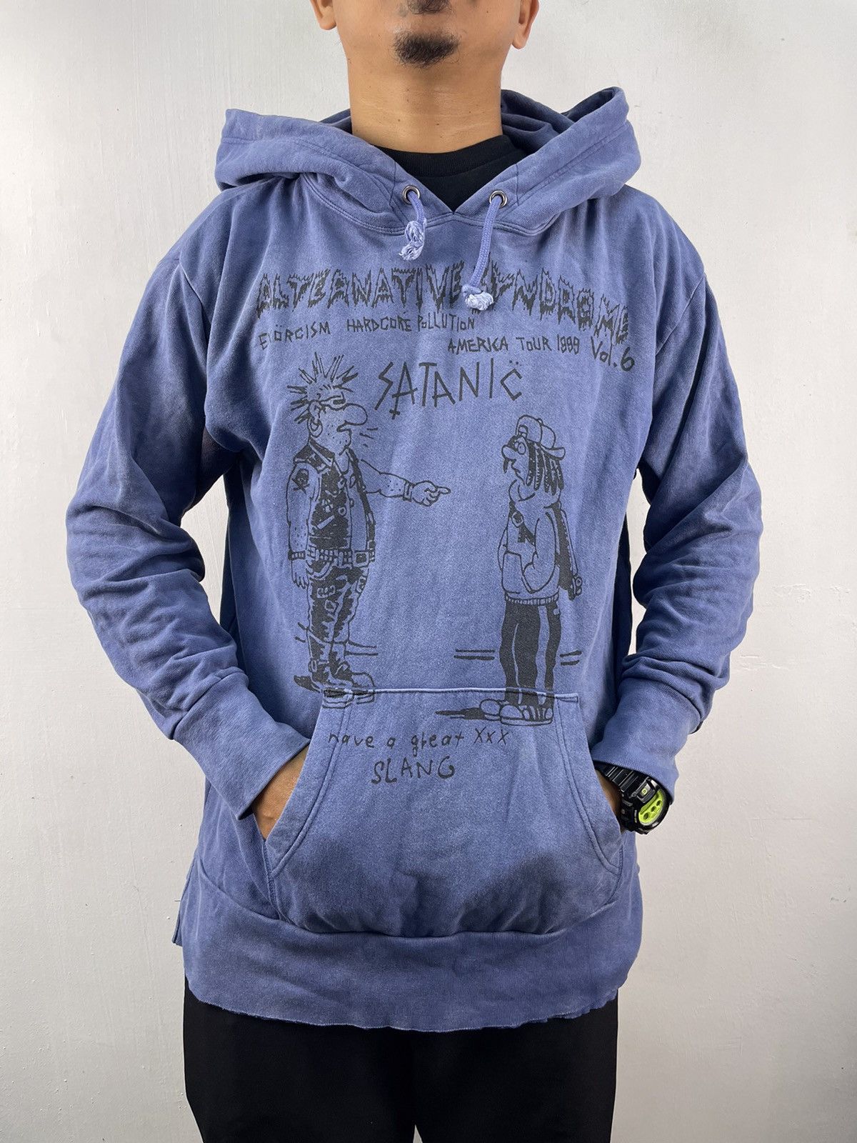 vintage 90's Alternative syndrome punk satanic hoodie
