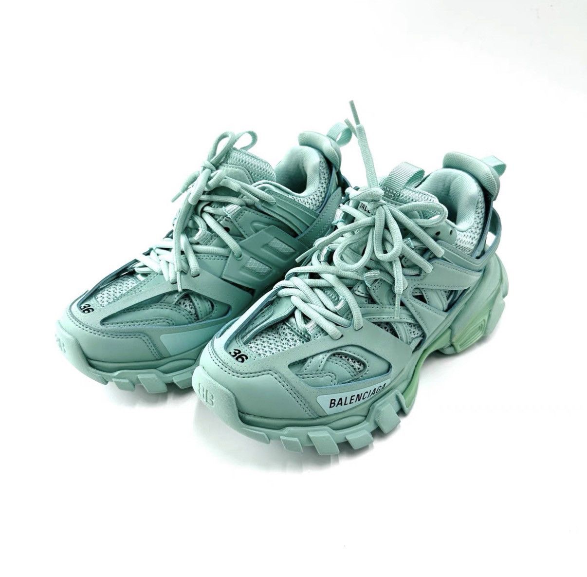 Balenciaga Balenciaga Track Mint Green Mesh Dad Sneakers K12 Size US 6 / IT 36 - 2 Thumbnail