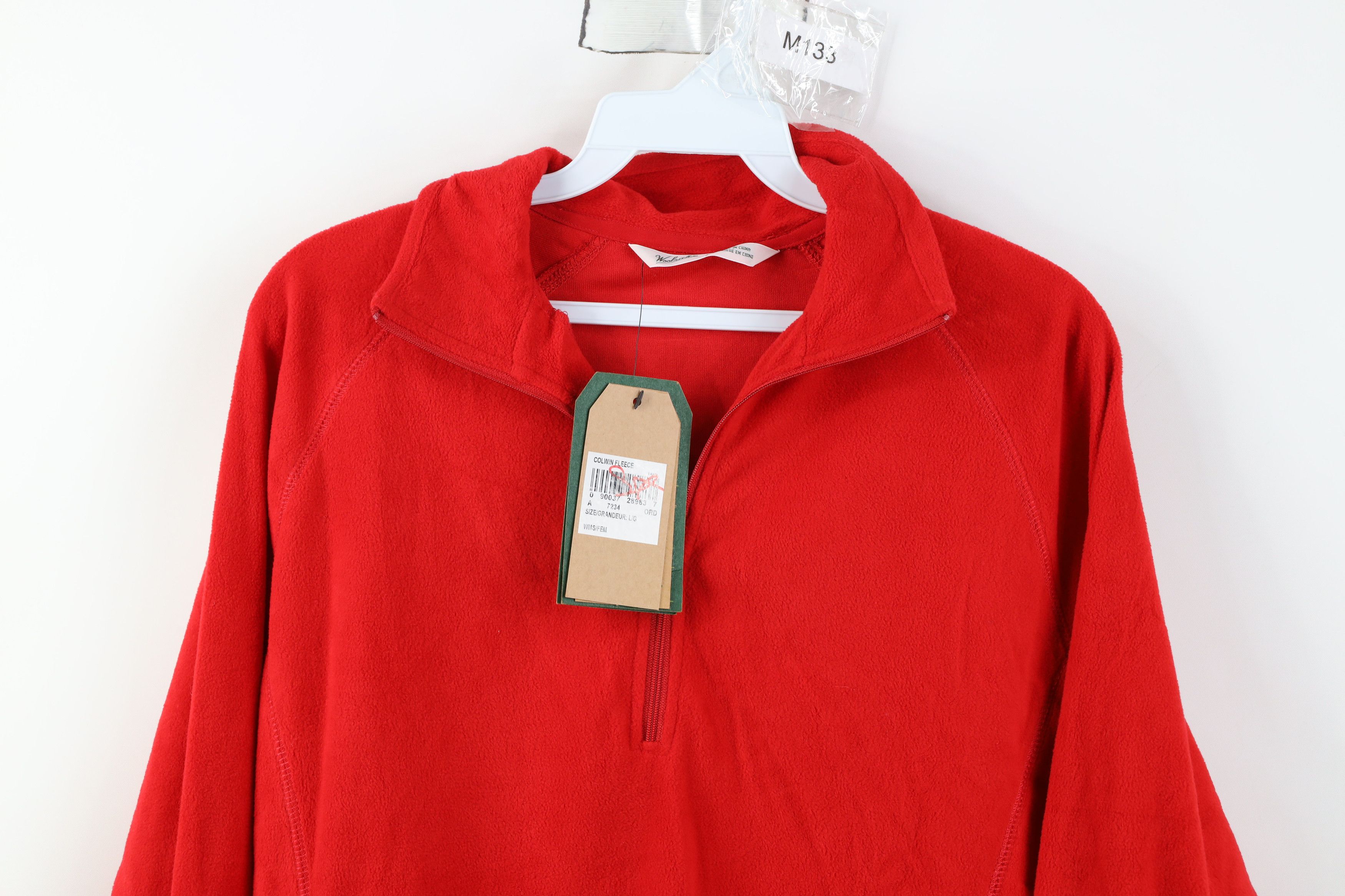 Woolrich Woolen Mills Deadstock Vintage Woolrich 1/4 Half Zip Fleece Sweater Red Size L / US 10 / IT 46 - 2 Thumbnail