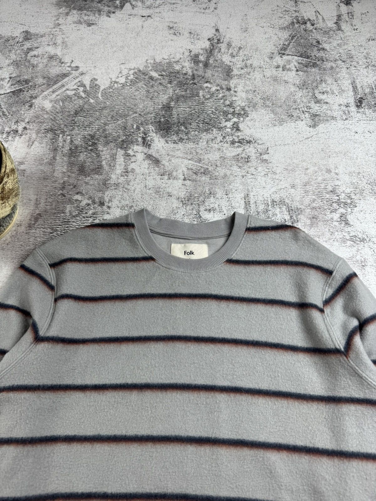 Folk Folk Striped Cotton Gray Size 3 Fleece Jumper Men’s Sweatshirt Pullover Hoodie Size US L / EU 52-54 / 3 - 6 Thumbnail