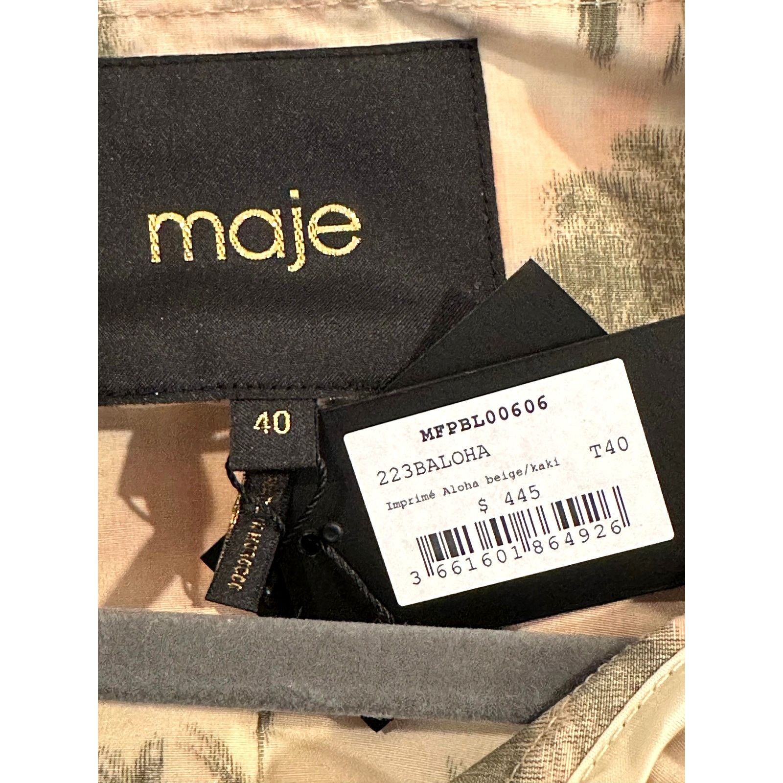 Maje Maje Palm Tree Print Jacket with hood Size 38 (M) Size M / US 6-8 / IT 42-44 - 19 Thumbnail
