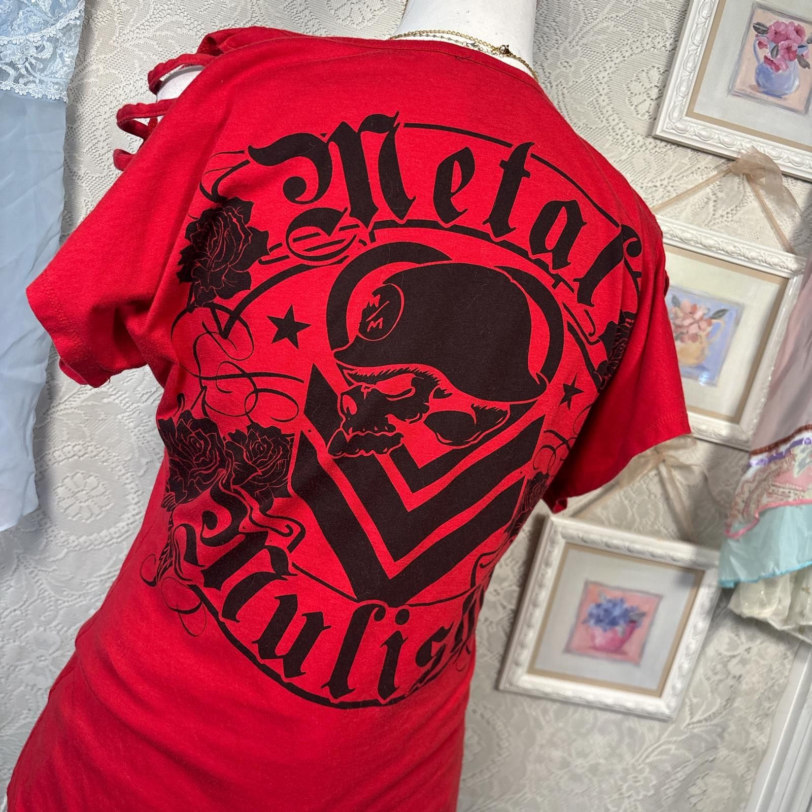 Metal Mulisha y2k grunge graphic tee with cut outs Size L / US 10 / IT 46 - 6 Thumbnail