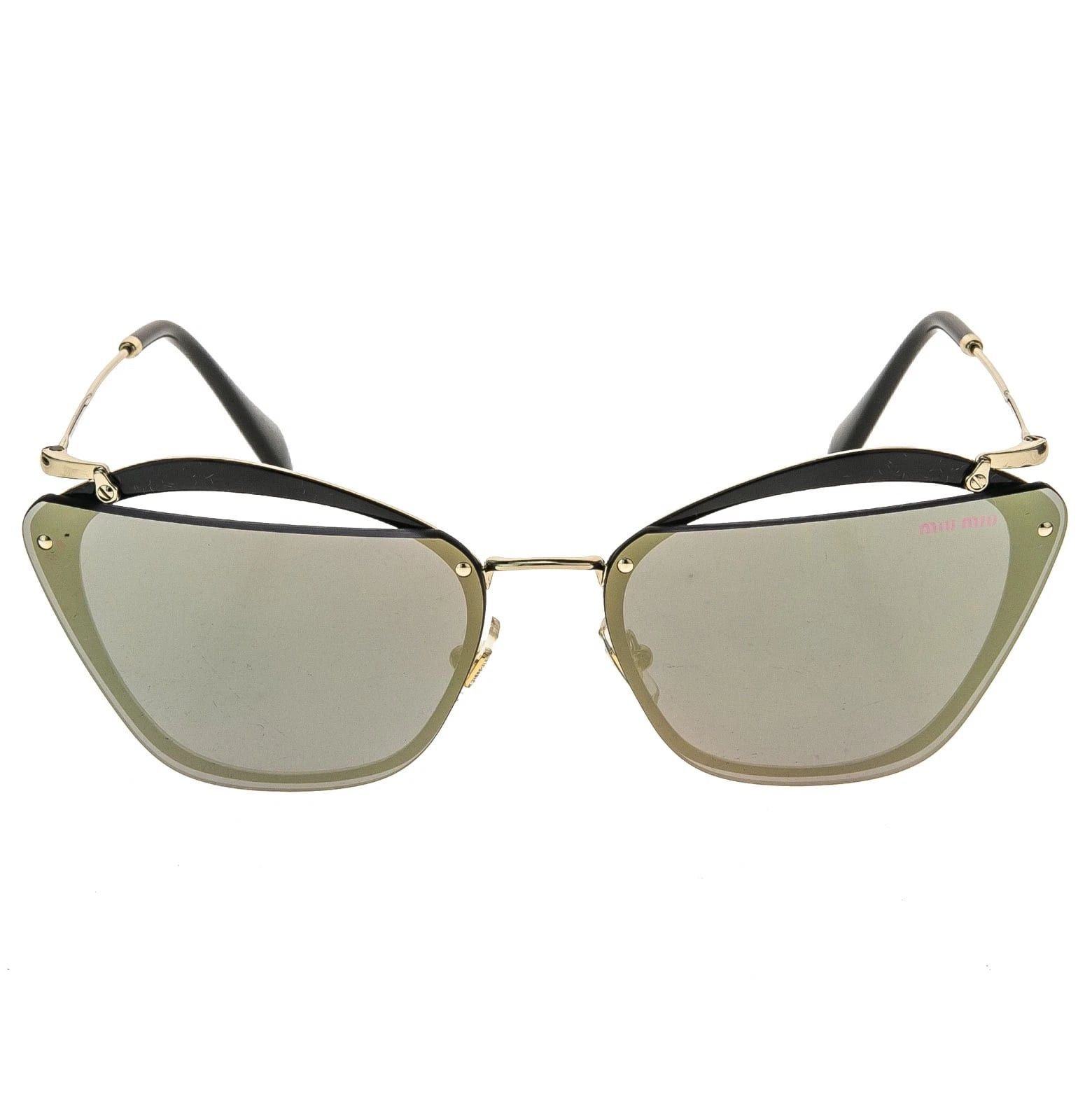 Miu Miu MIU MIU MU54TS NOIR Cut Out 54T Black Gold Sunglasses Size ONE SIZE - 9 Thumbnail