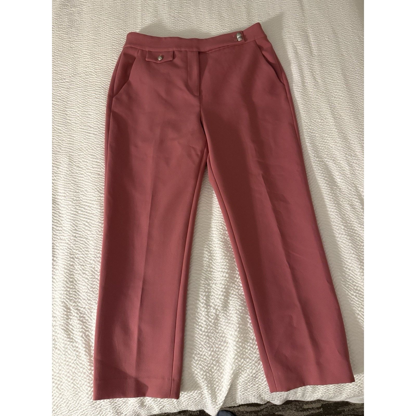 Veronica Beard Veronica Beard Renzo Slim-Leg Pant Navy Cropped Pink 14 Size 36" / US 14 / IT 50 - 2 Thumbnail