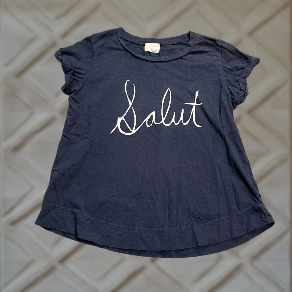 Anthropologie T.La Anthropology Graphic T-Shirt Womens XS Navy Blue Short Sleeve Cotton Casual Size XS / US 0-2 / IT 36-38 - 1 Thumbnail