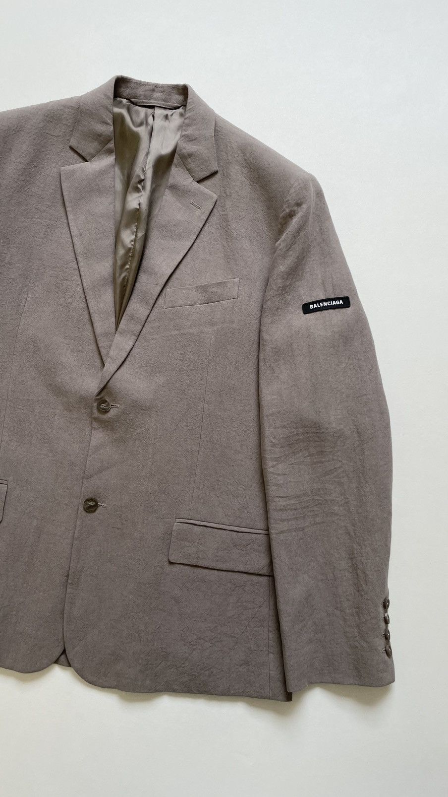 Balenciaga Light Grey Linen Oversized Blazer Size 38R - 4 Thumbnail
