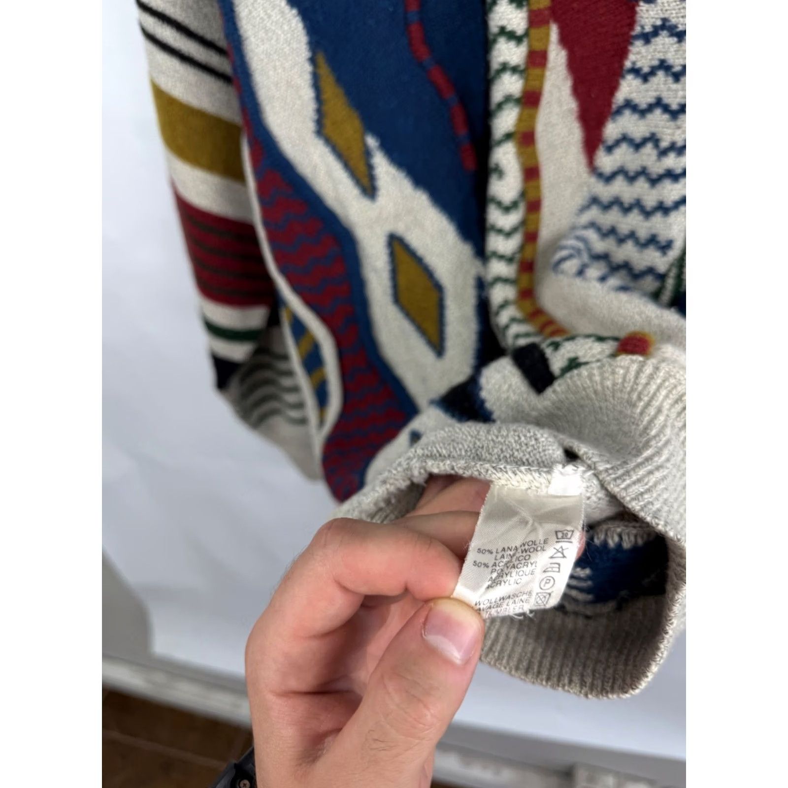 Tonello 🇮🇹 Vintage 90s Monello Sweater Made in Italy Coogi Style Rare Size L/XL Size US L / EU 52-54 / 3 - 7 Thumbnail