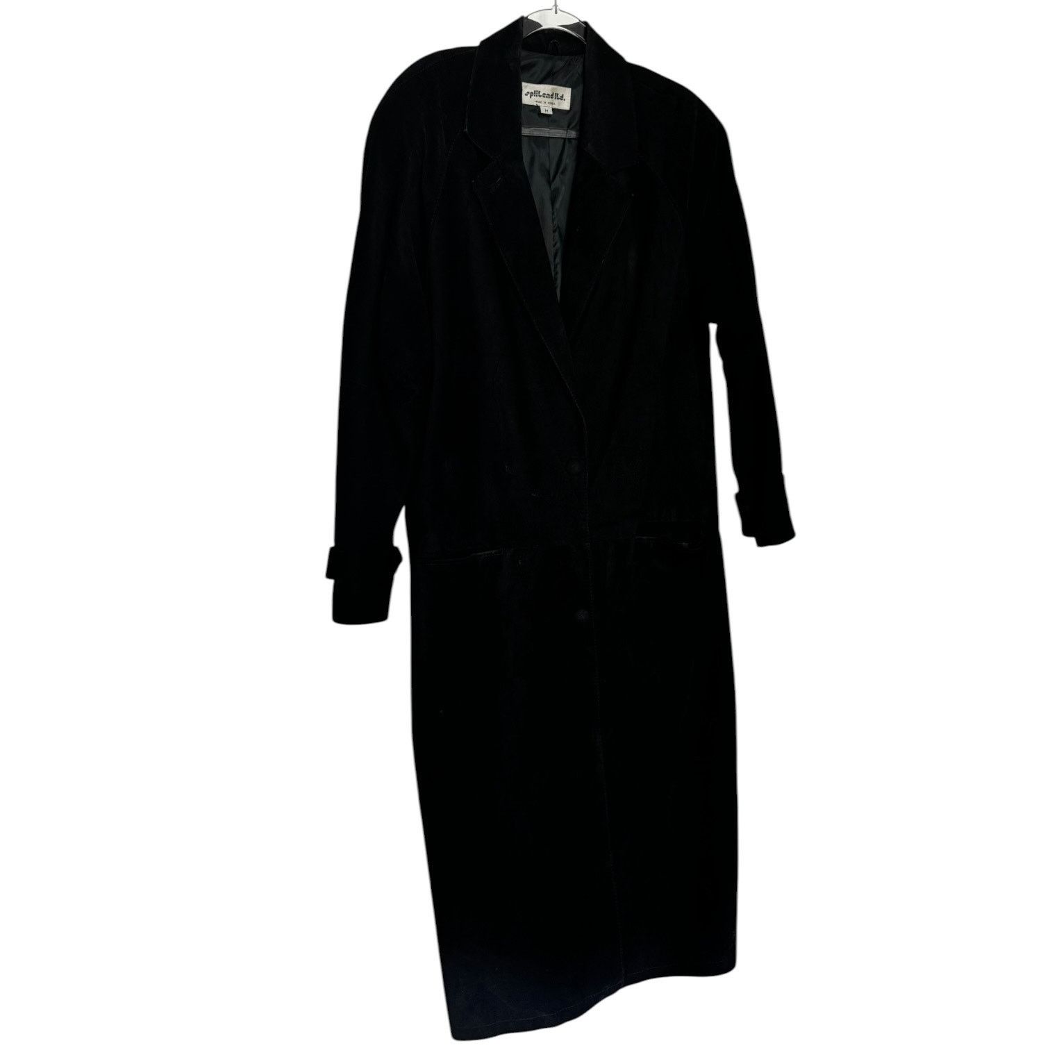 Vintage 90s Split End Ltd Black Suede Leather Long Coat Minimalist M Size M / US 6-8 / IT 42-44 - 20 Thumbnail