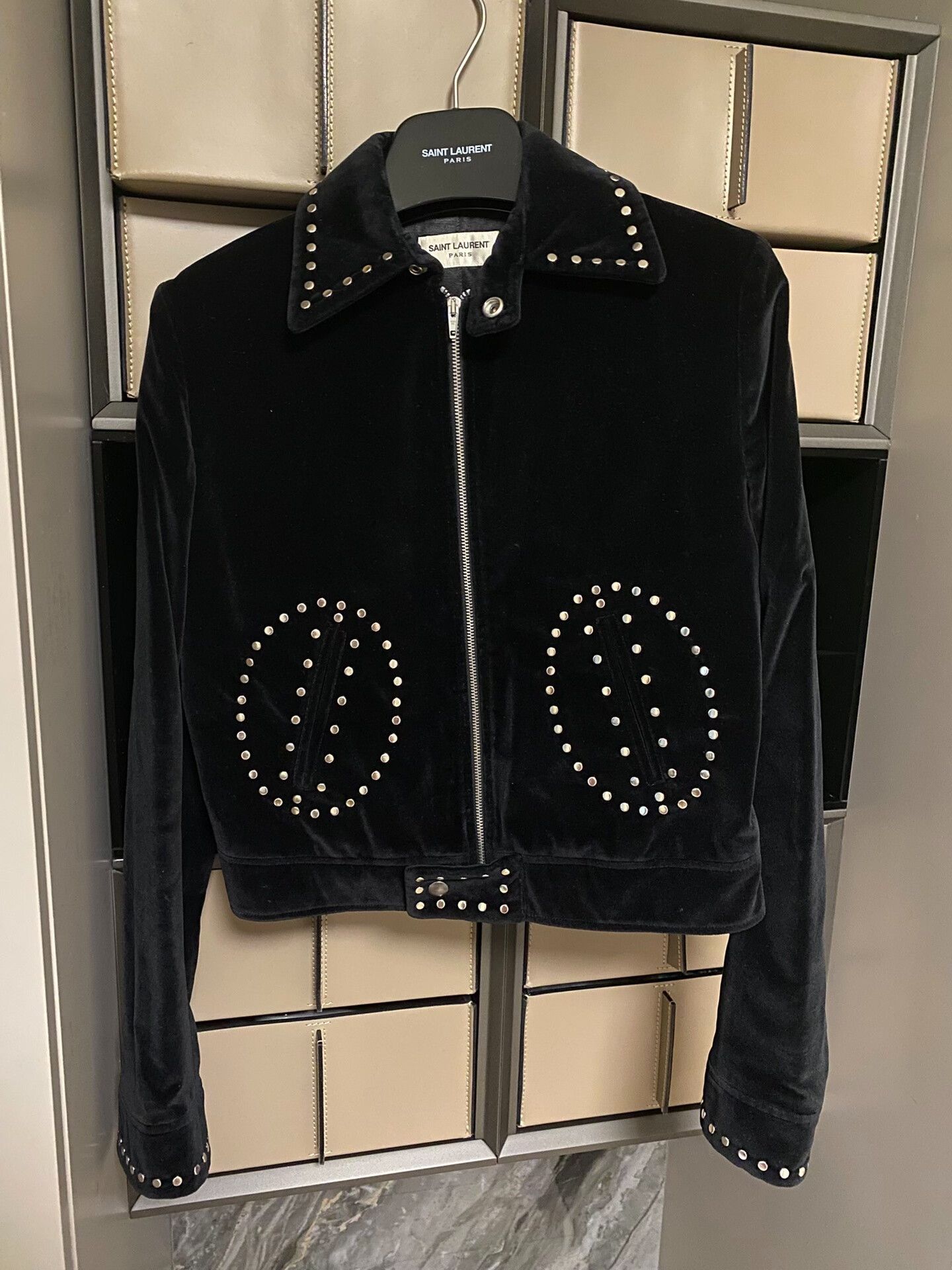 Saint Laurent Paris Saint Laurent Velvet Studded Jacket Size S / US 4 / IT 40 - 1 Thumbnail