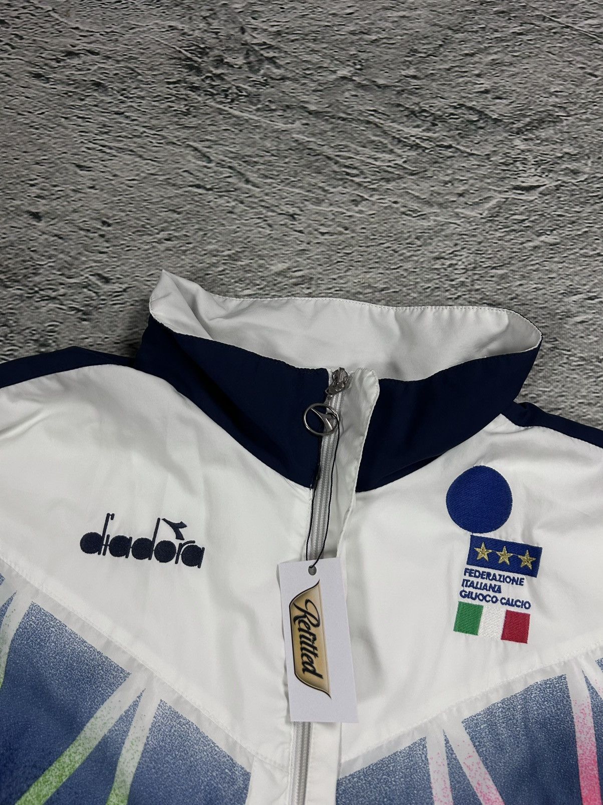 Diadora Diadora Italy vintage Track Jacket white 90s Size US XL / EU 56 / 4 - 2 Thumbnail