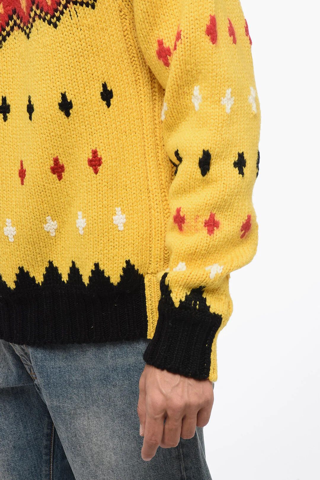 Moncler og1mm0426 Crewneck Wool-Blend Sweater in Yellow Size US S / EU 44-46 / 1 - 3 Thumbnail