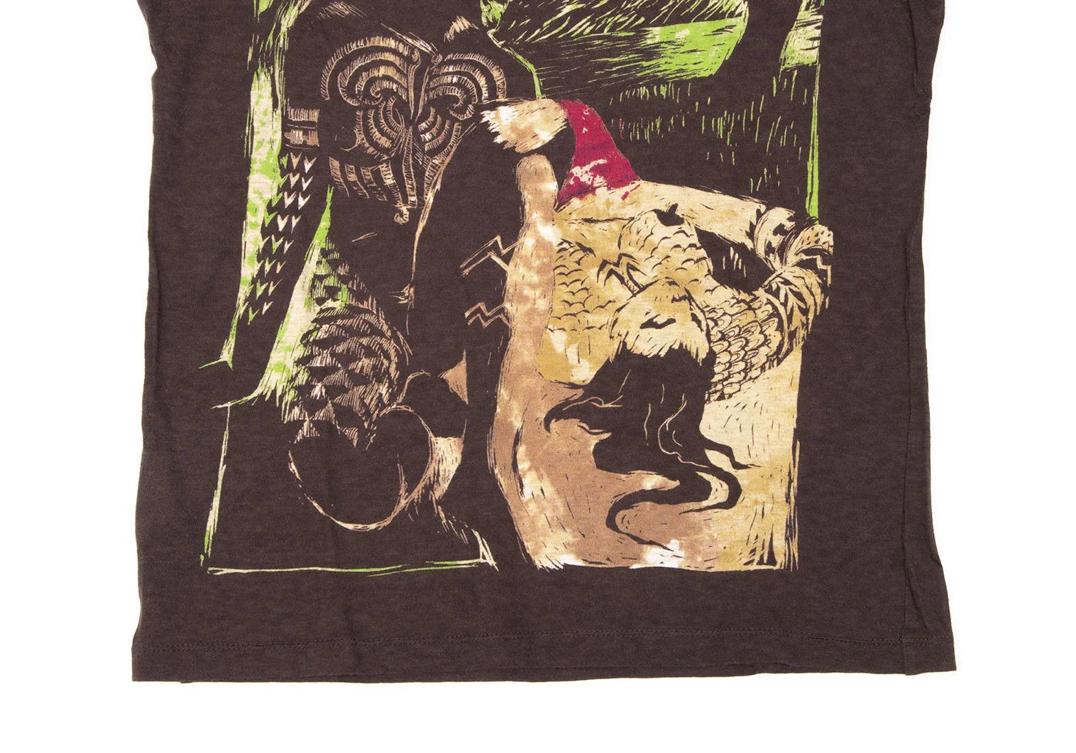 Jean Paul Gaultier Native Print Contrast T-Shirt in Brown Green Pink Size US M / EU 48-50 / 2 - 6 Thumbnail
