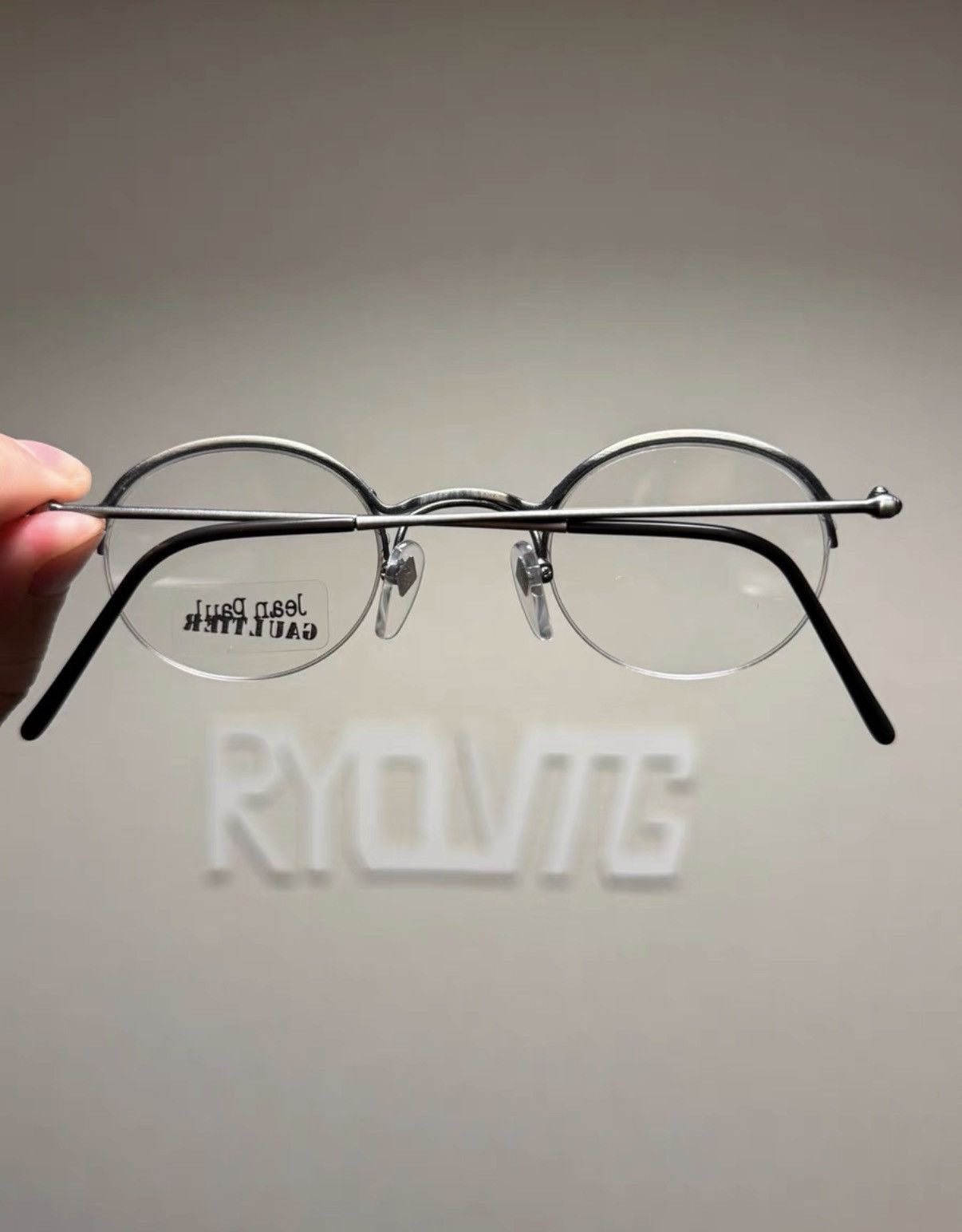 Jean Paul Gaultier White Round Frame Clear Lens Glasses Size ONE SIZE - 4 Thumbnail