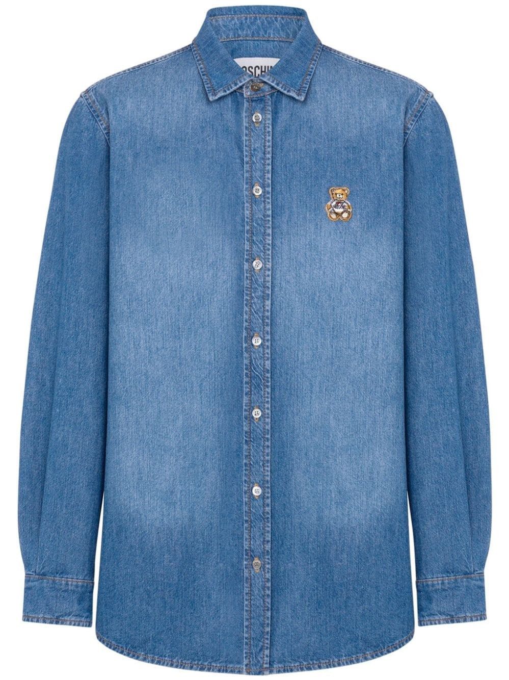 Moschino o1s22i1n0924 Denim Shirt in Blue Size US S / EU 44-46 / 1 - 1 Thumbnail