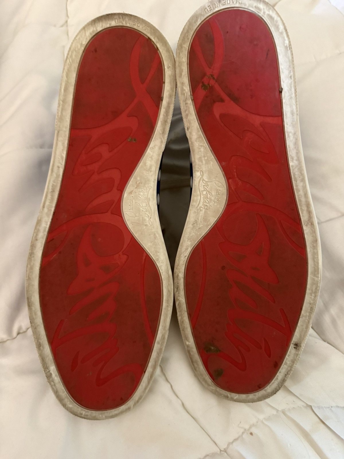 Christian Louboutin Christian Louboutin mens blue calf leather high tops Size US 8.5 / EU 41-42 - 10 Thumbnail