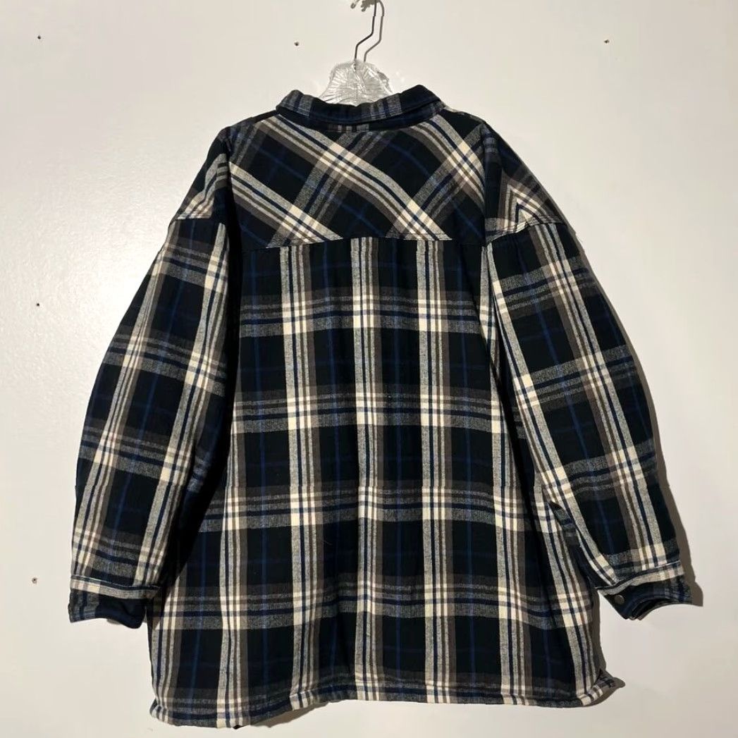 Vintage Five Brother Mens 2XL Quilted Lined Flannel Shirt Jacket Blue Black Plaid Work Jacket Size US XXL / EU 58 / 5 - 6 Thumbnail