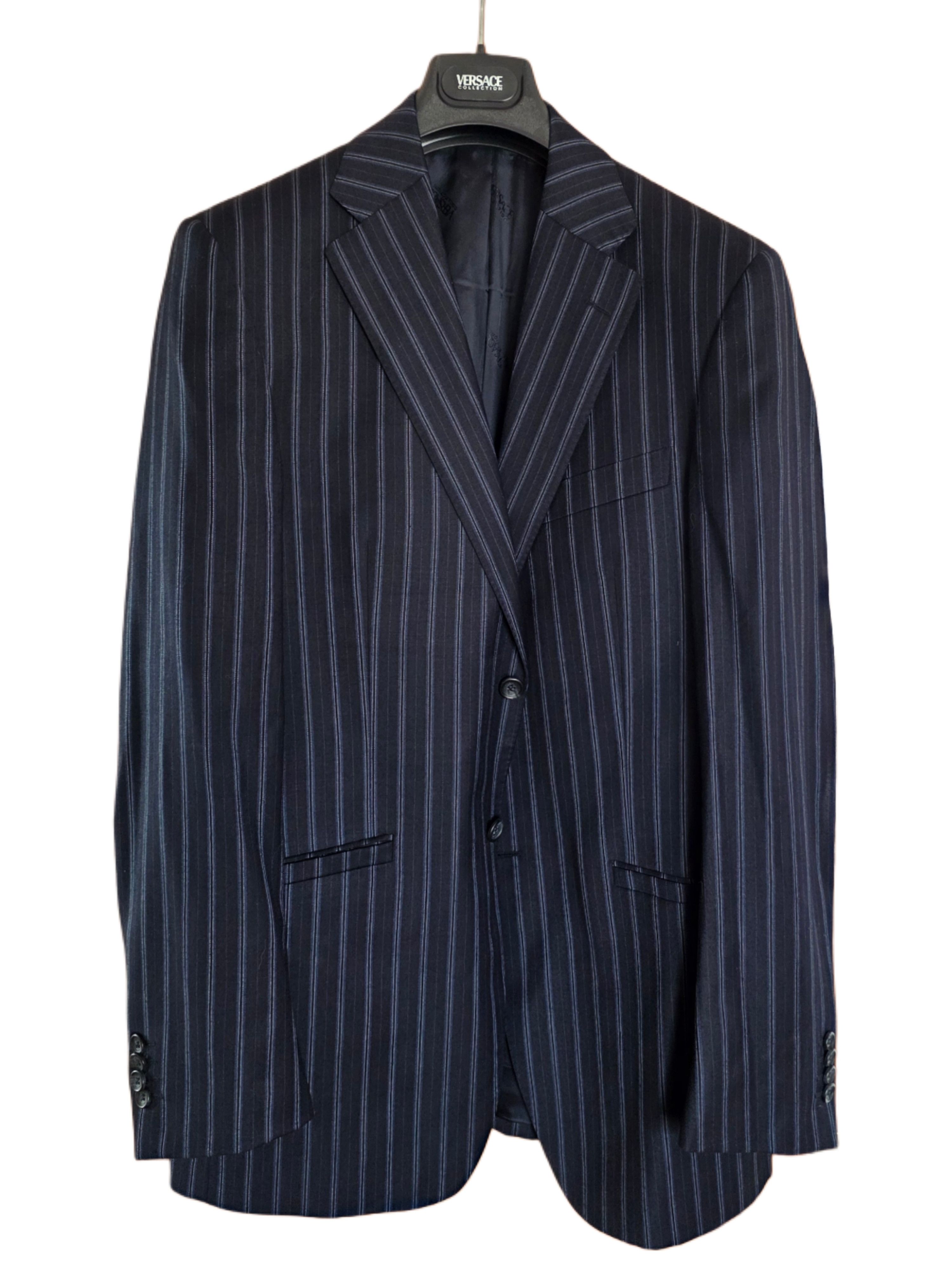 Versace Men’s Striped Suit – Wool & Cashmere