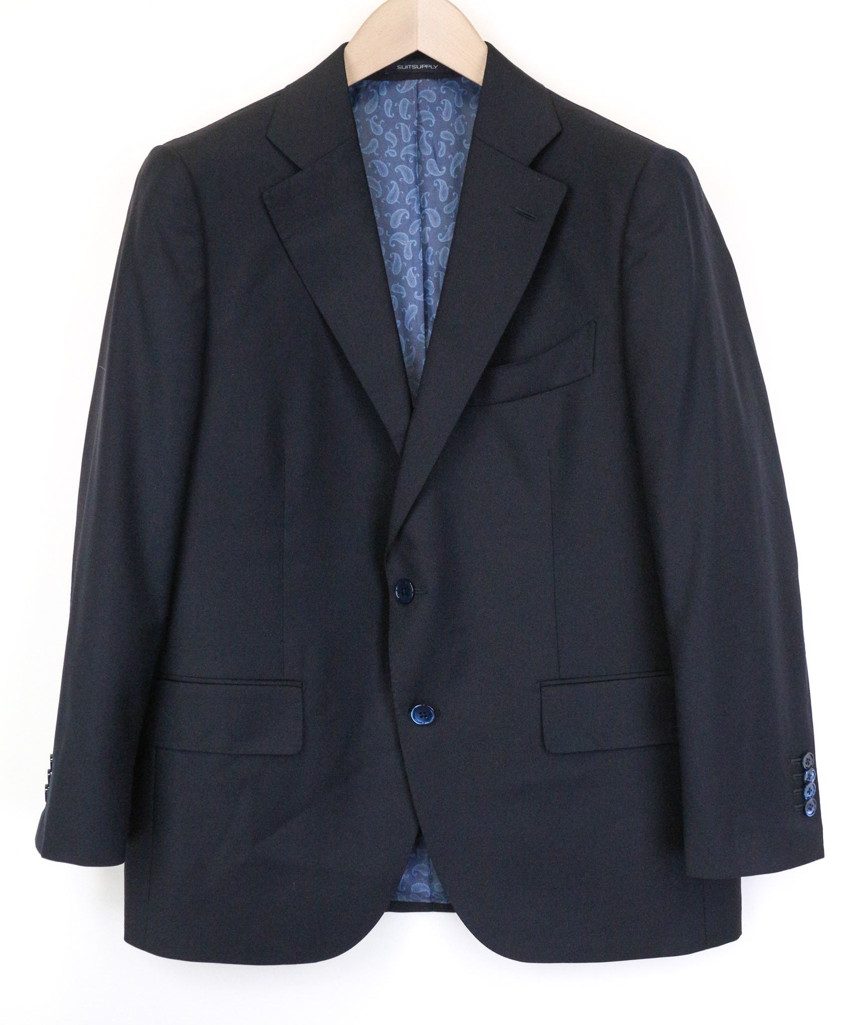 Suitsupply LA SPALLA UK40S Navy Blue Wool 3 Piece Suit 75515 Size 40S - 2 Thumbnail
