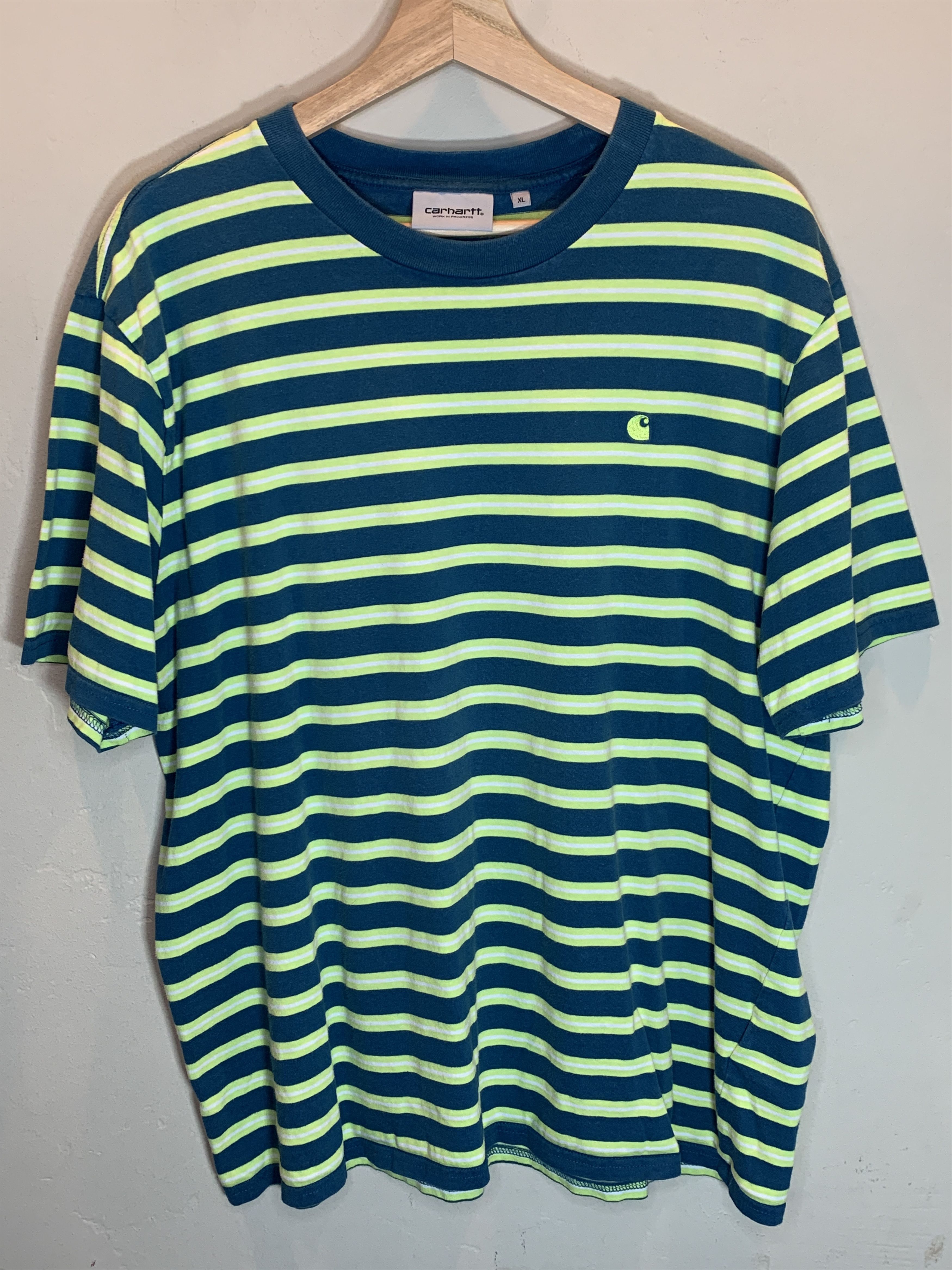 Carhartt Wip RARE Carhartt WIP Work In Progress Embroidered Striped Shirt Size US XL / EU 56 / 4 - 1 Thumbnail