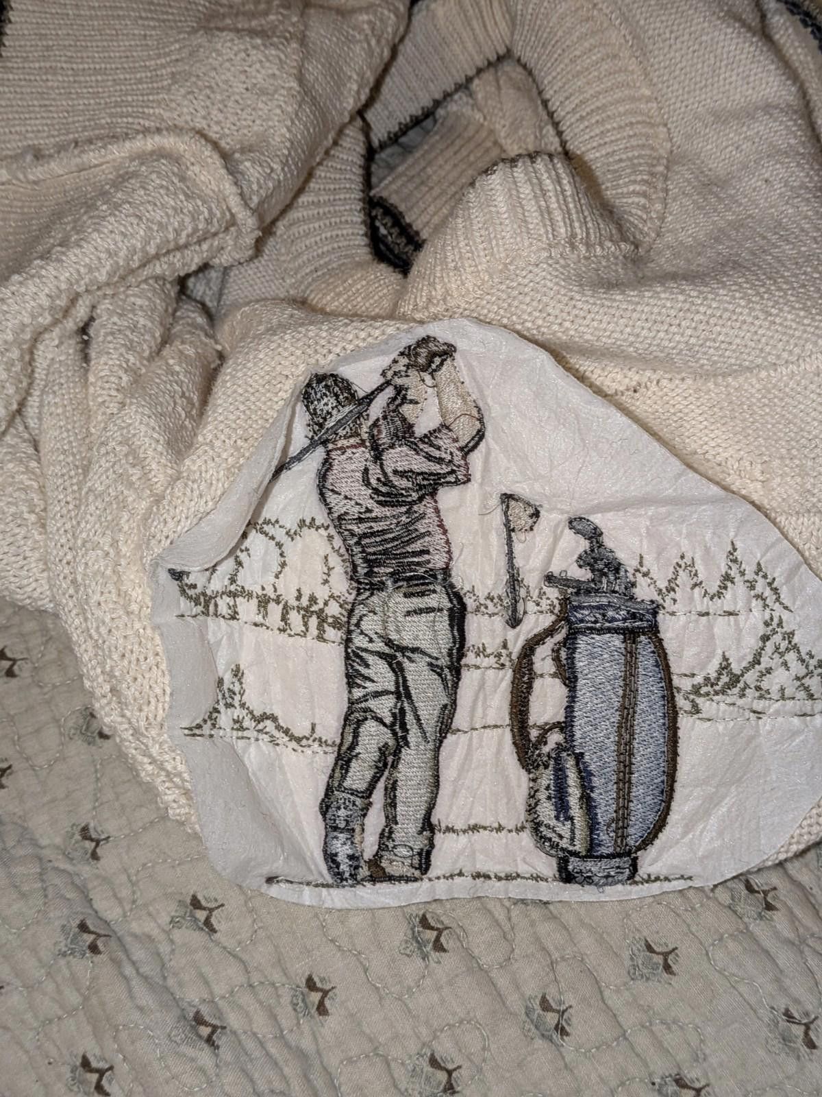 Designer VTG 90s Fairway Knitted Crewneck Embroidered Golfer Sweater Size US L / EU 52-54 / 3 - 9 Thumbnail