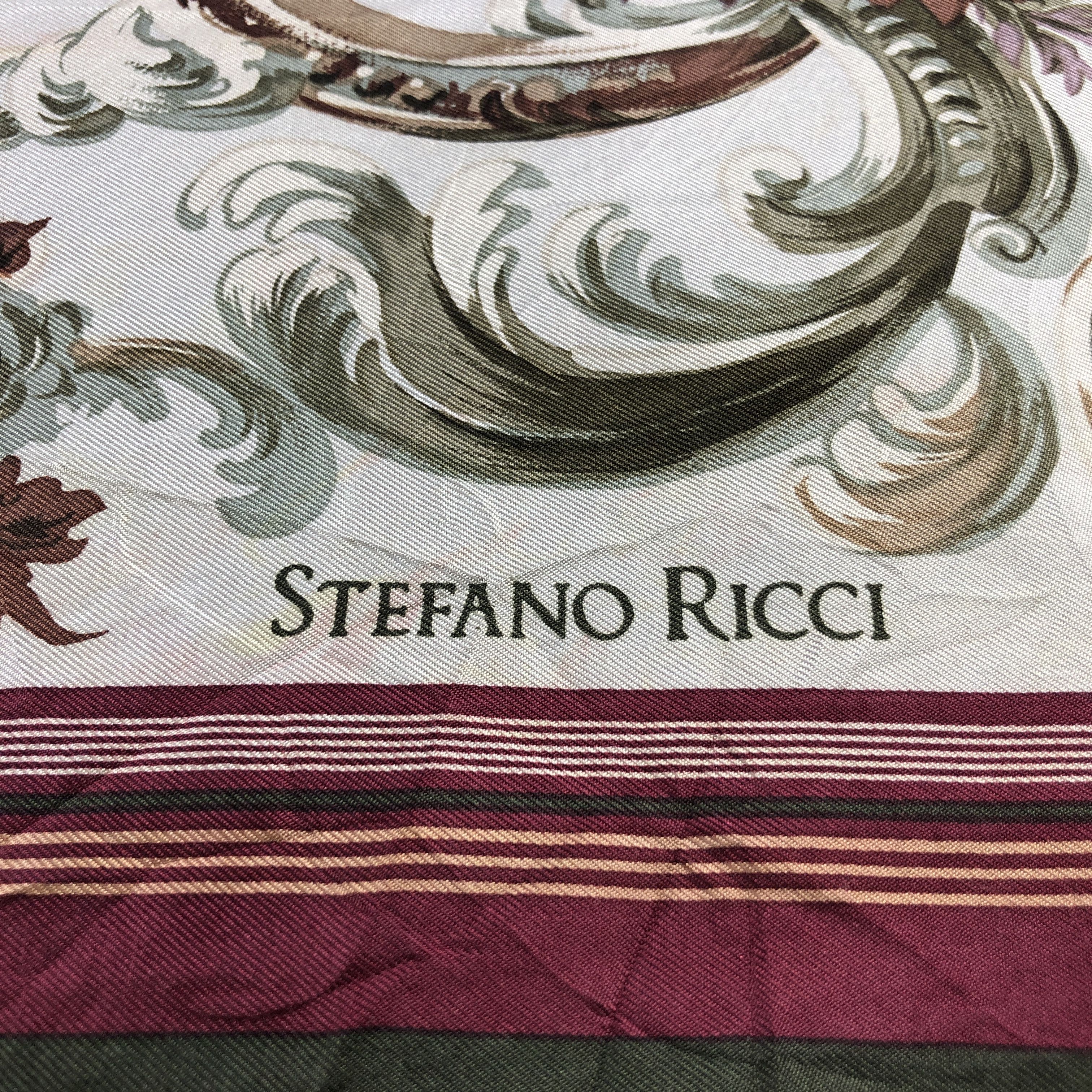 Stefano Ricci Stefano Ricci Floral Hand Rolled Silk Scarf M1179 Size ONE SIZE - 4 Thumbnail