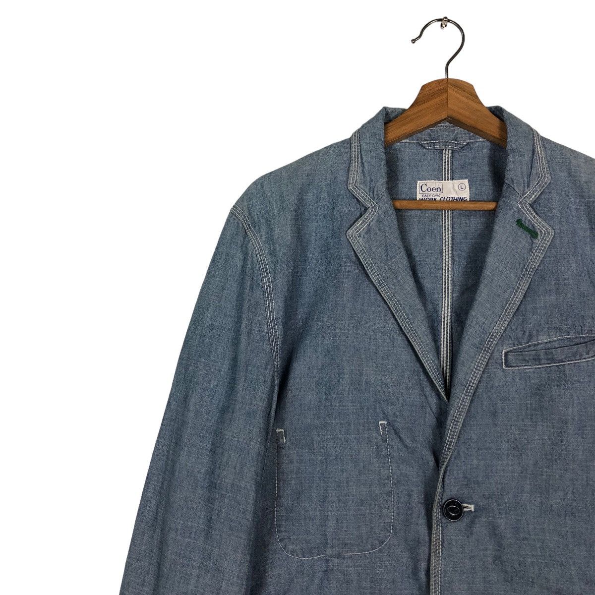 Japanese Brand Vintage Denim Chore Jacket Coen Tokyo Inspire Kapital 45RPM Size US L / EU 52-54 / 3 - 7 Thumbnail