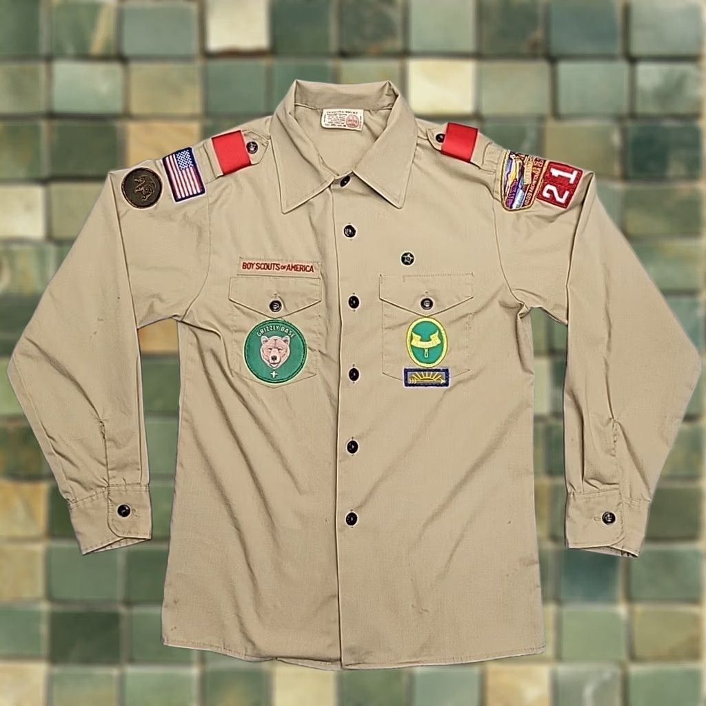 Vintage VINTAGE Boy Scouts Shirt Men 16 Khaki Tan Montana Centennial BSA Uniform Made in USA Men's Shirt Camouflage? Size US L / EU 52-54 / 3 - 1 Thumbnail