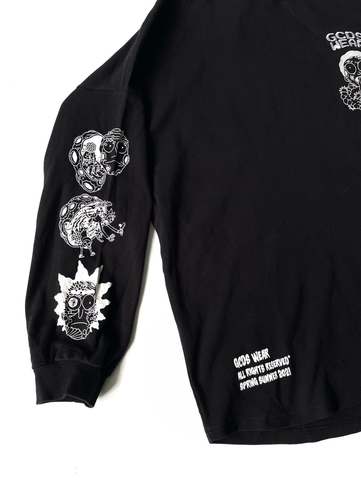 GCDS GCDS Men Black Long Sleeve Rick & Morty Oversized Size L Size US L / EU 52-54 / 3 - 3 Thumbnail