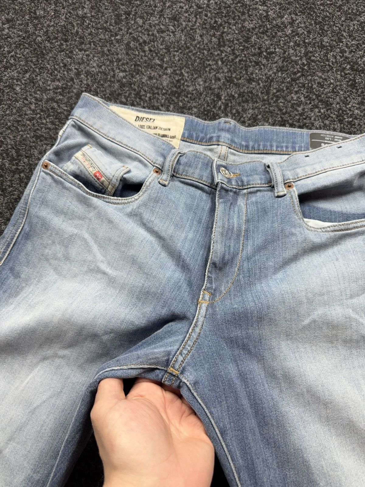 Diesel 00s Y2K Luxury vntg Diesel D-Strukt Slim Light Wash Jeans Size US 32 / EU 48 - 9 Thumbnail
