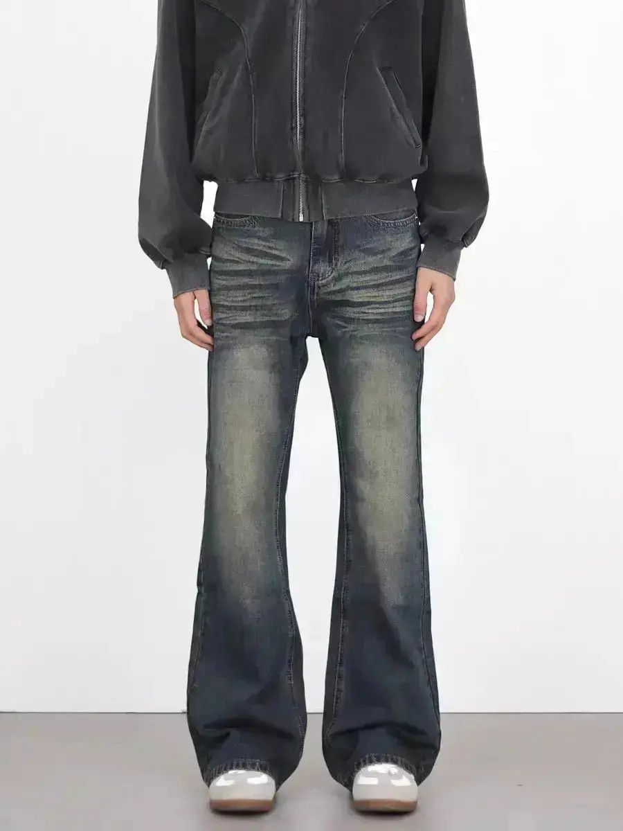 Japanese Brand Vintage Blue Denim Micro Flare Loose Straight Leg Pants Size US 34 / EU 50 - 1 Thumbnail