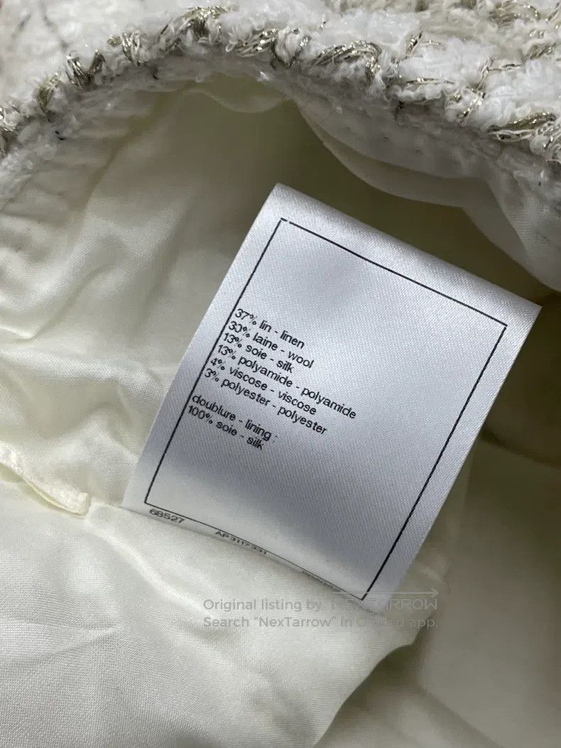 Chanel Chanel 25A white tweed skirt Size 42" / US 20 - 6 Thumbnail