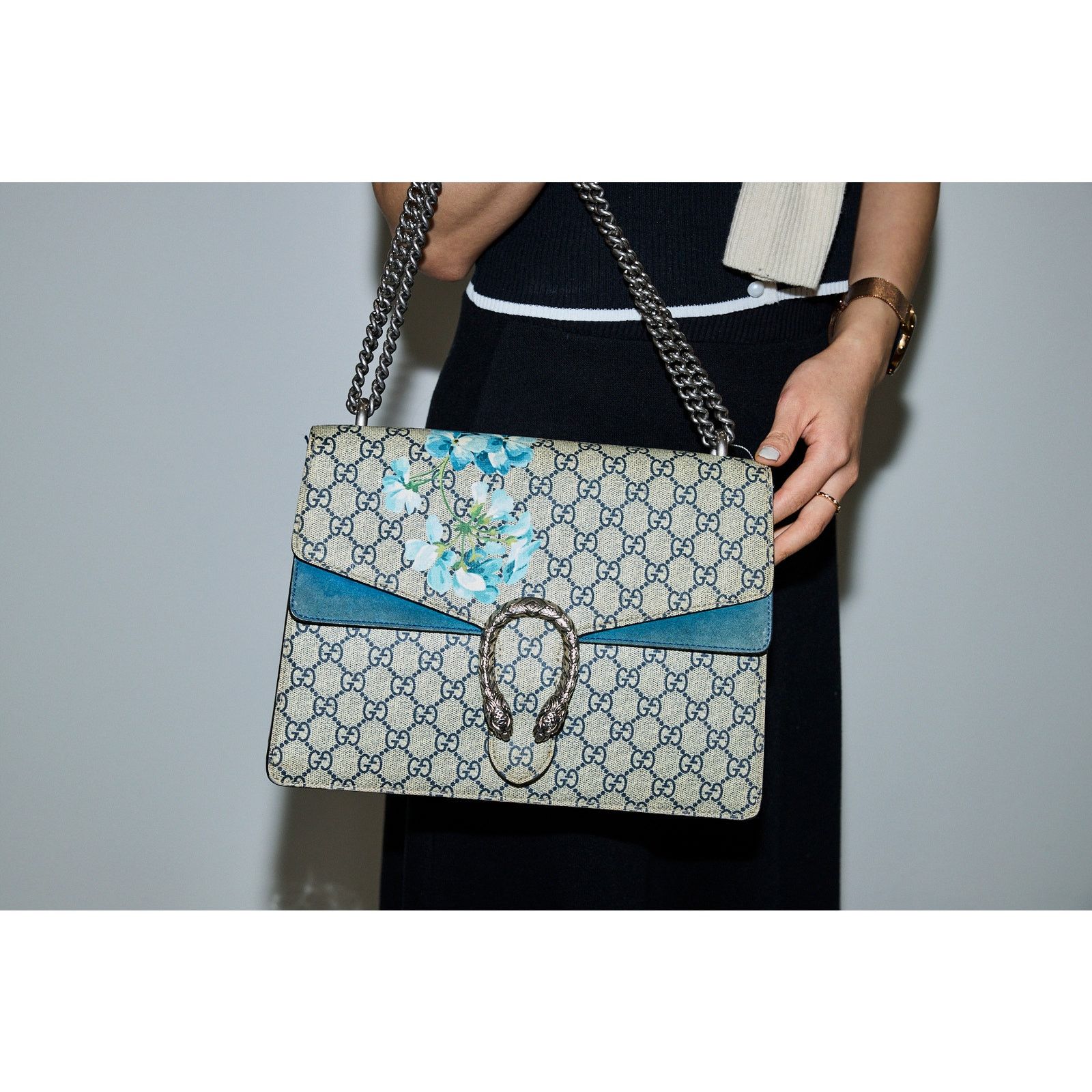 Gucci Gucci GG Blooms Dionysus Shoulder Bag (Blue) Size ONE SIZE - 2 Thumbnail