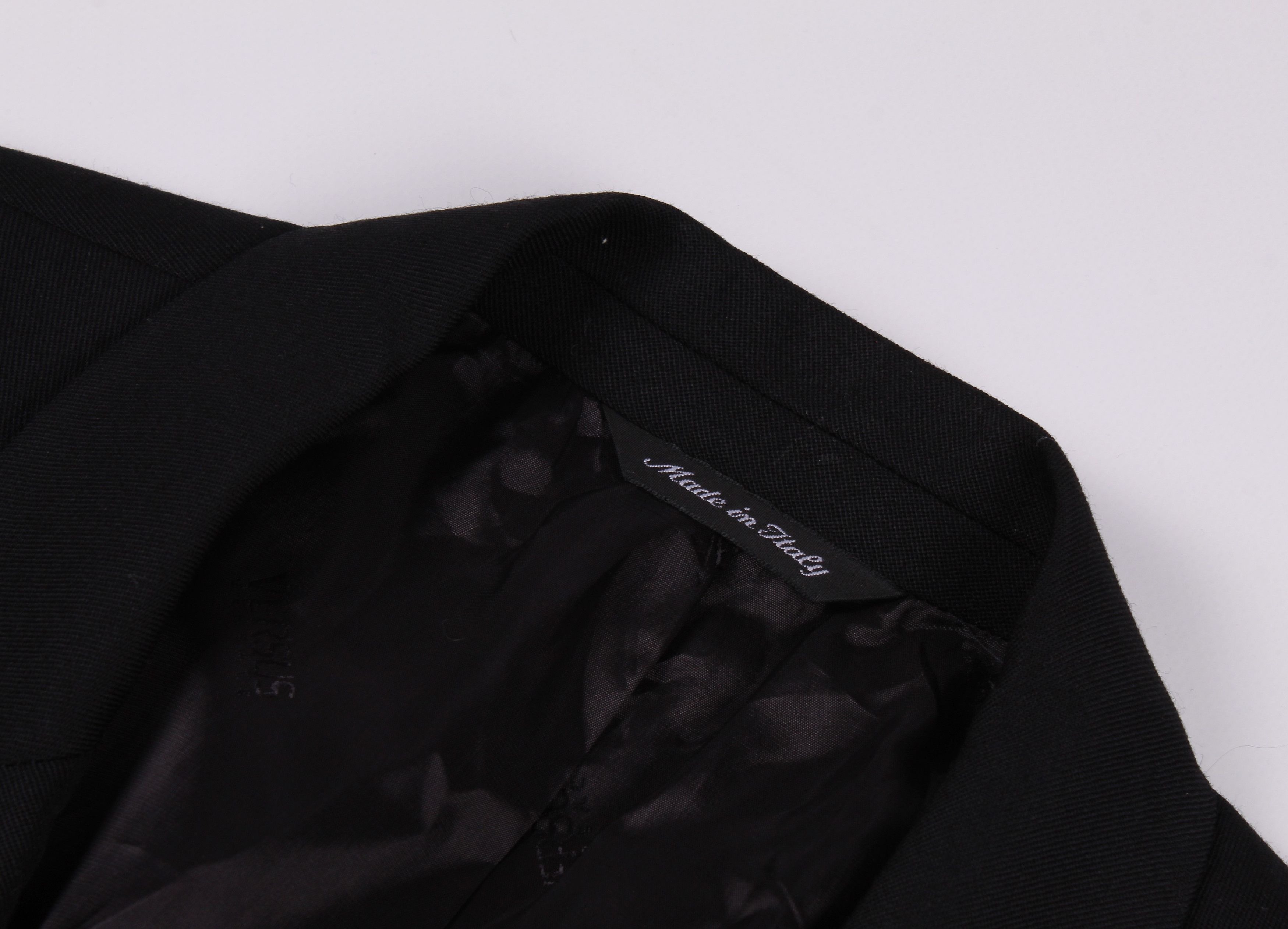 Versace × Versus Versace Vintage Versus Gianni Versace 3 Button Black Wool Blazer Size 52R - 3 Thumbnail