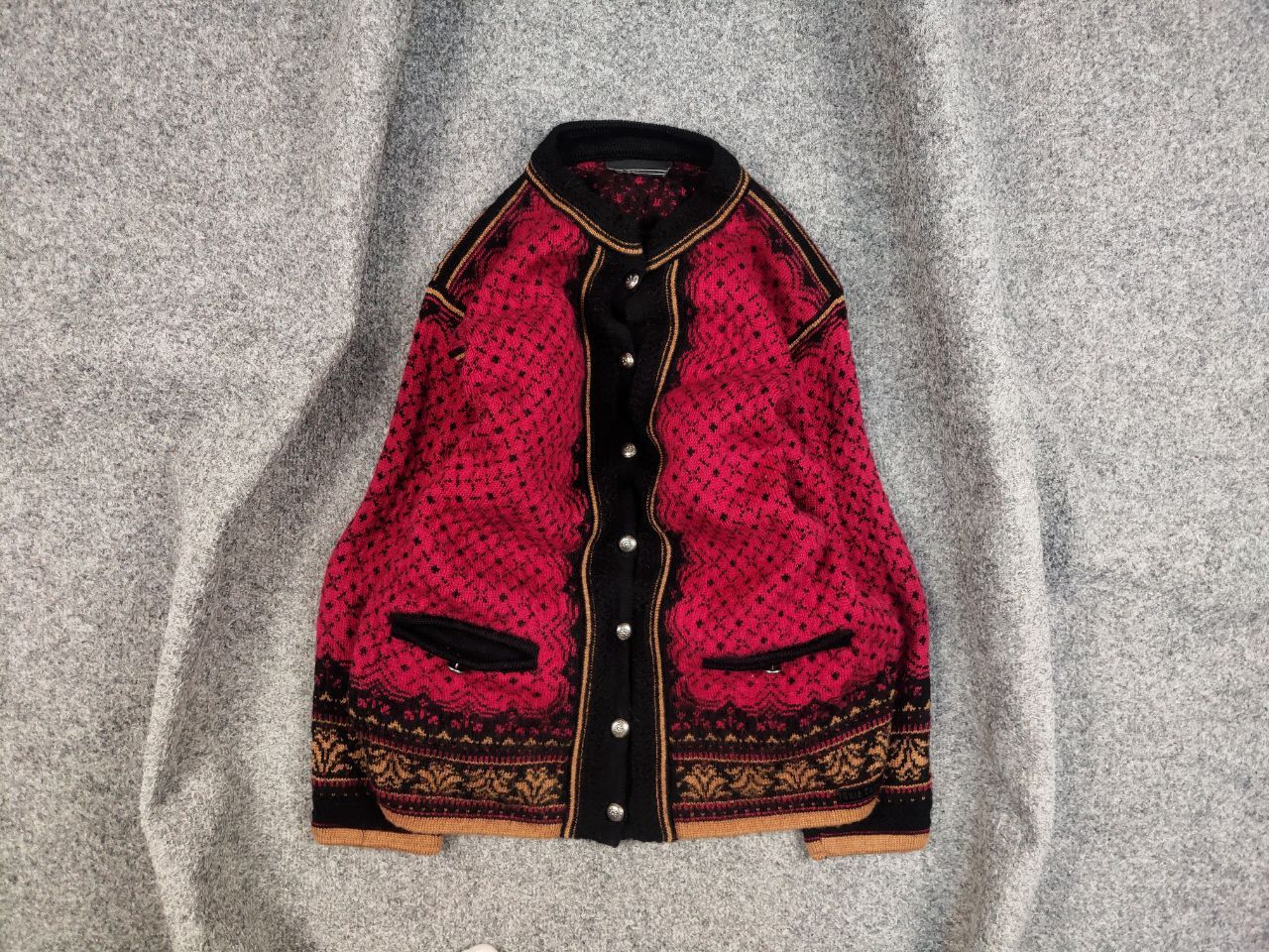 Dale Of Norway Dale of Norway Casual Collection Cardigan Red Nordic Sweater Size L / US 10 / IT 46 - 1 Thumbnail