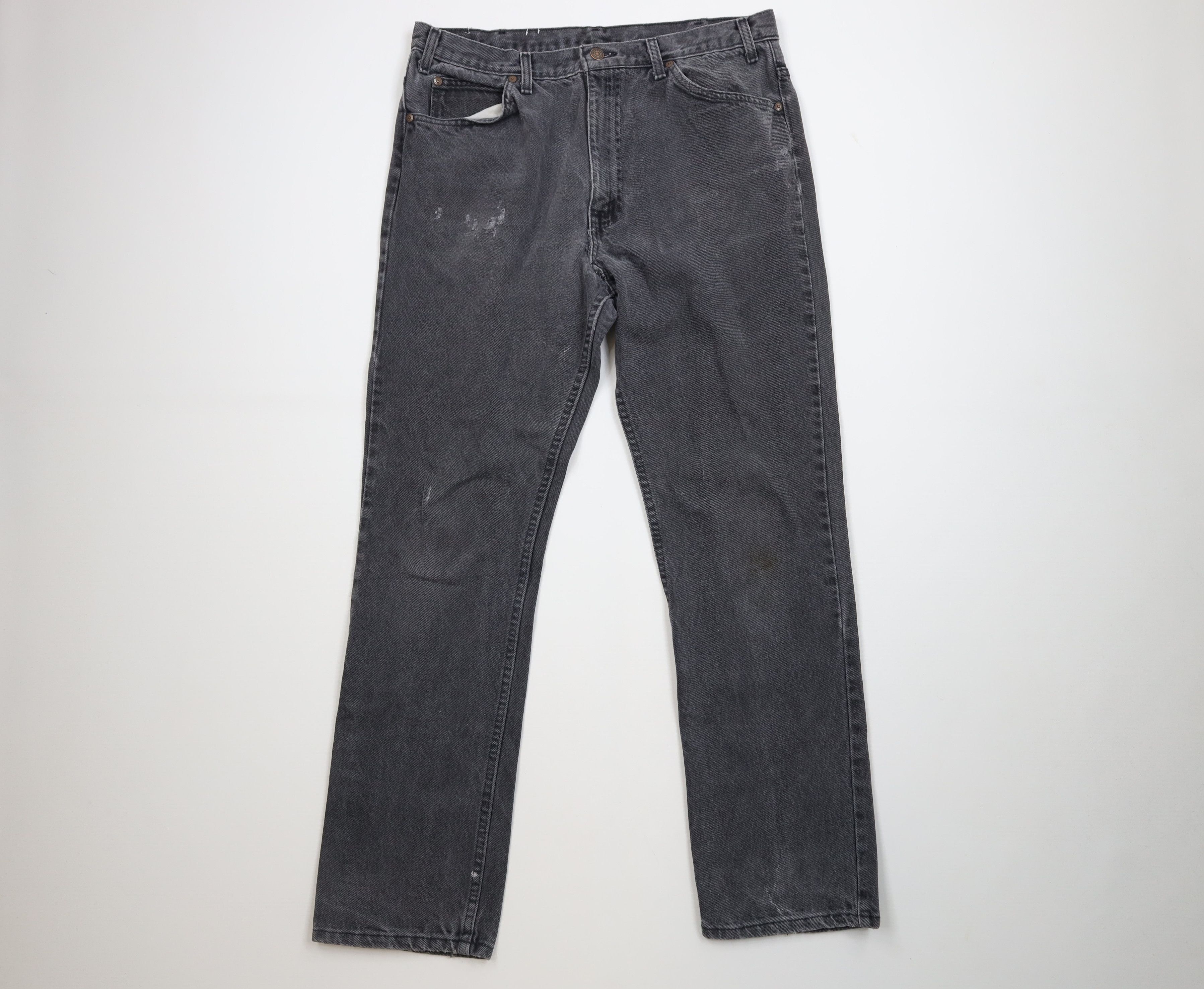 Vintage Vintage 70s Streetwear Straight Leg Denim Jeans Black USA Size US 36 / EU 52 - 1 Thumbnail