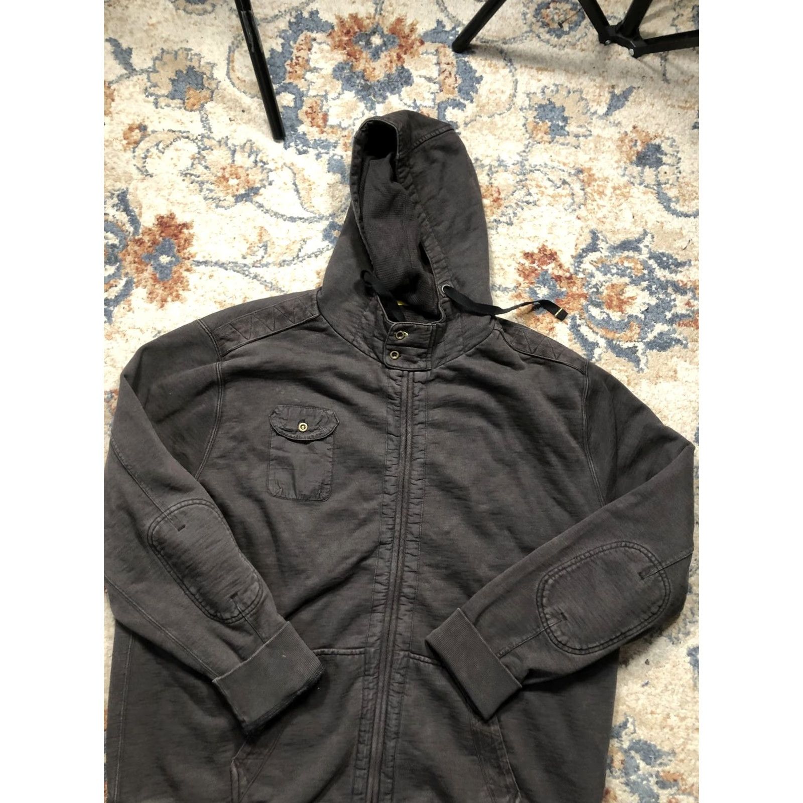 Carbon2Cobalt VINTAGE Carbon2cobalt Hoodie Sweatshirt Mens XL Black Full Zip Elbow Patch Cotton Jacket Size US XL / EU 56 / 4 - 6 Thumbnail