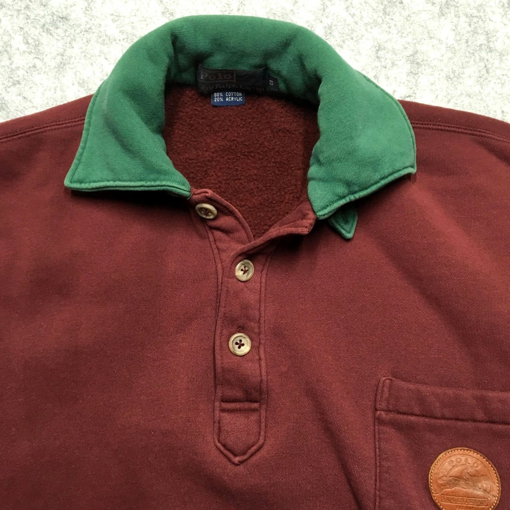 Polo Ralph Lauren Polo Ralph Lauren Sweatshirt Mens Small S Red Fleece Pullover Patch Hoodie/Collared Pocket Shirt? Size US S / EU 44-46 / 1 - 6 Thumbnail