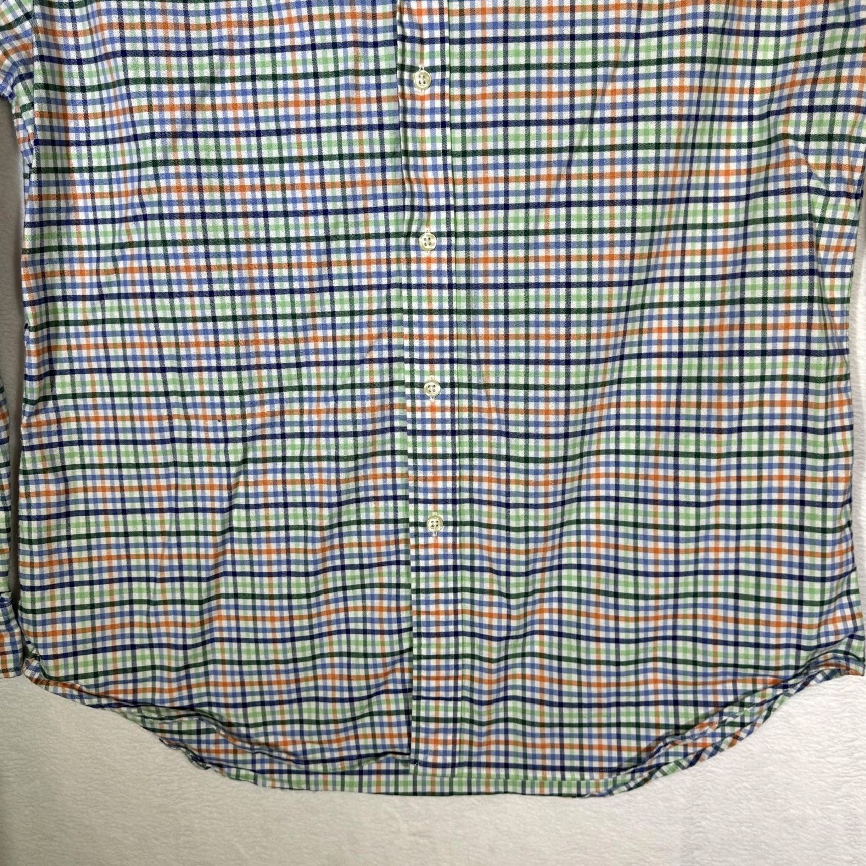 Ralph Lauren Ralph Lauren Shirt Mens XL Blue Green Orange Plaid Stretch Oxford Slim Fit Polo Shirts Polo Pony Embroidered Button-Down Classic Preppy Size US XL / EU 56 / 4 - 3 Thumbnail