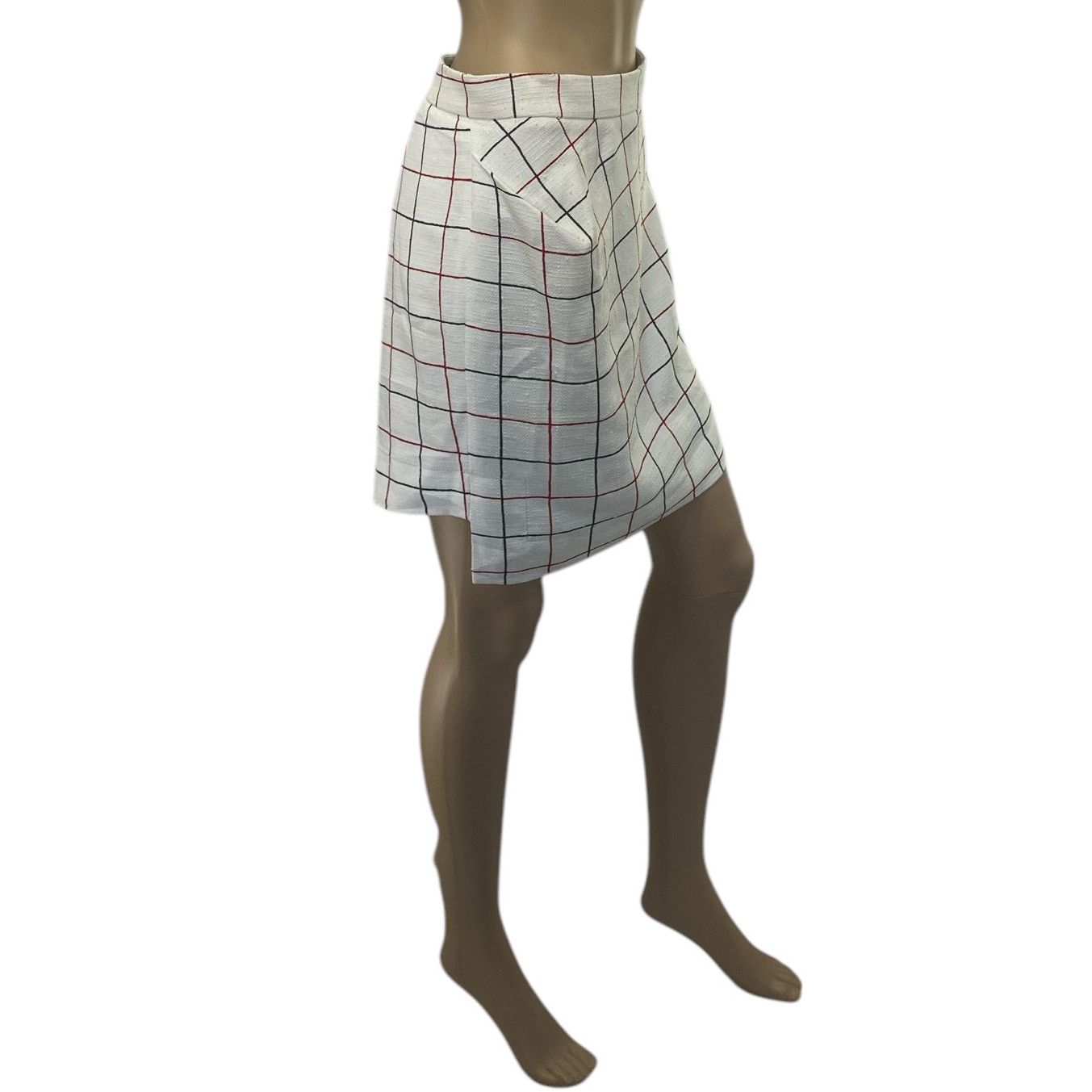 Vivienne Westwood VIVIENNE WESTWOOD Anglomania White Checked Asymmetric Skirt Size 27" / US 4 / IT 40 - 2 Thumbnail
