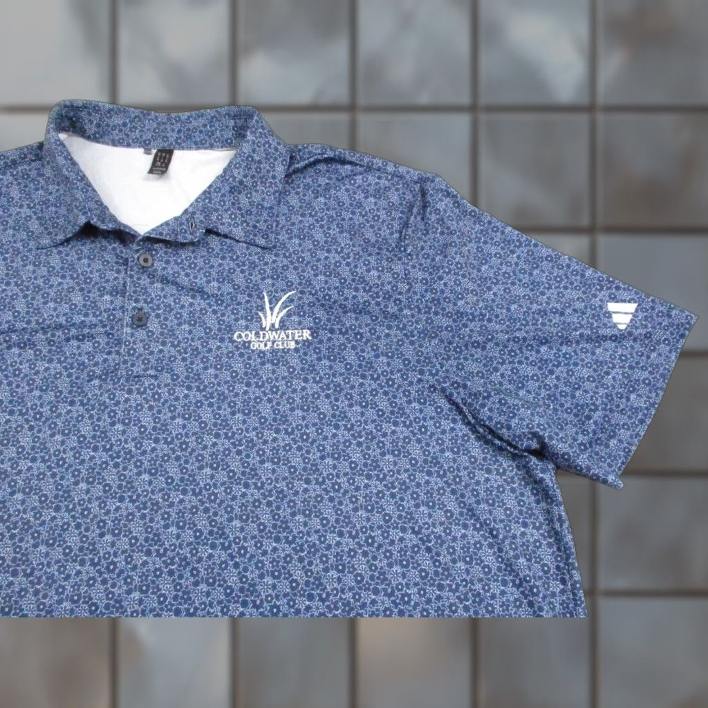 Adidas Adidas Golf Polo Shirt Mens XL Blue Floral Print Coldwater Performance Size US XL / EU 56 / 4 - 1 Thumbnail