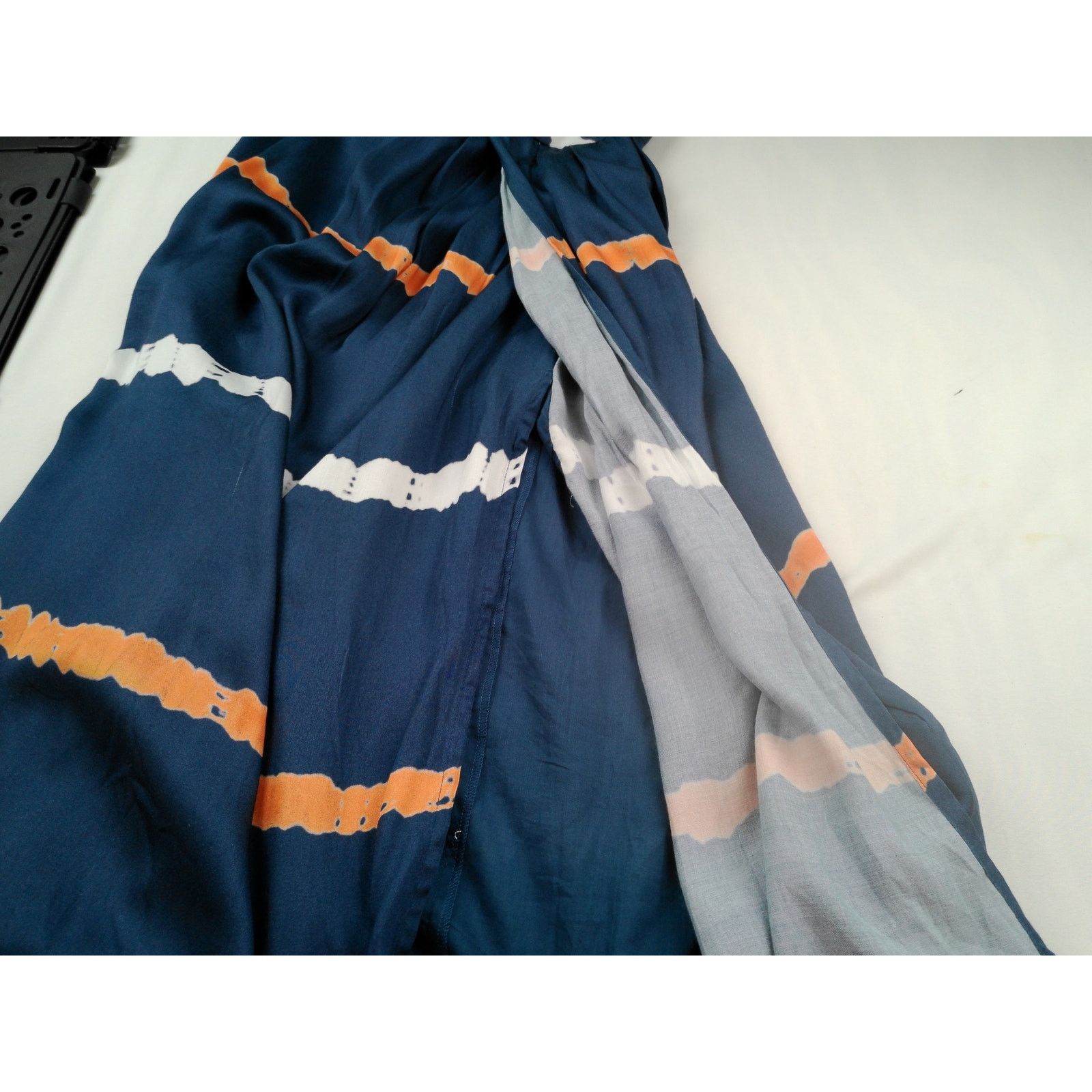 Anthropologie Atsu Anthropologie Ocean Blue Tie Dye Faux Wrap Midi Dress Size M / US 6-8 / IT 42-44 - 6 Thumbnail