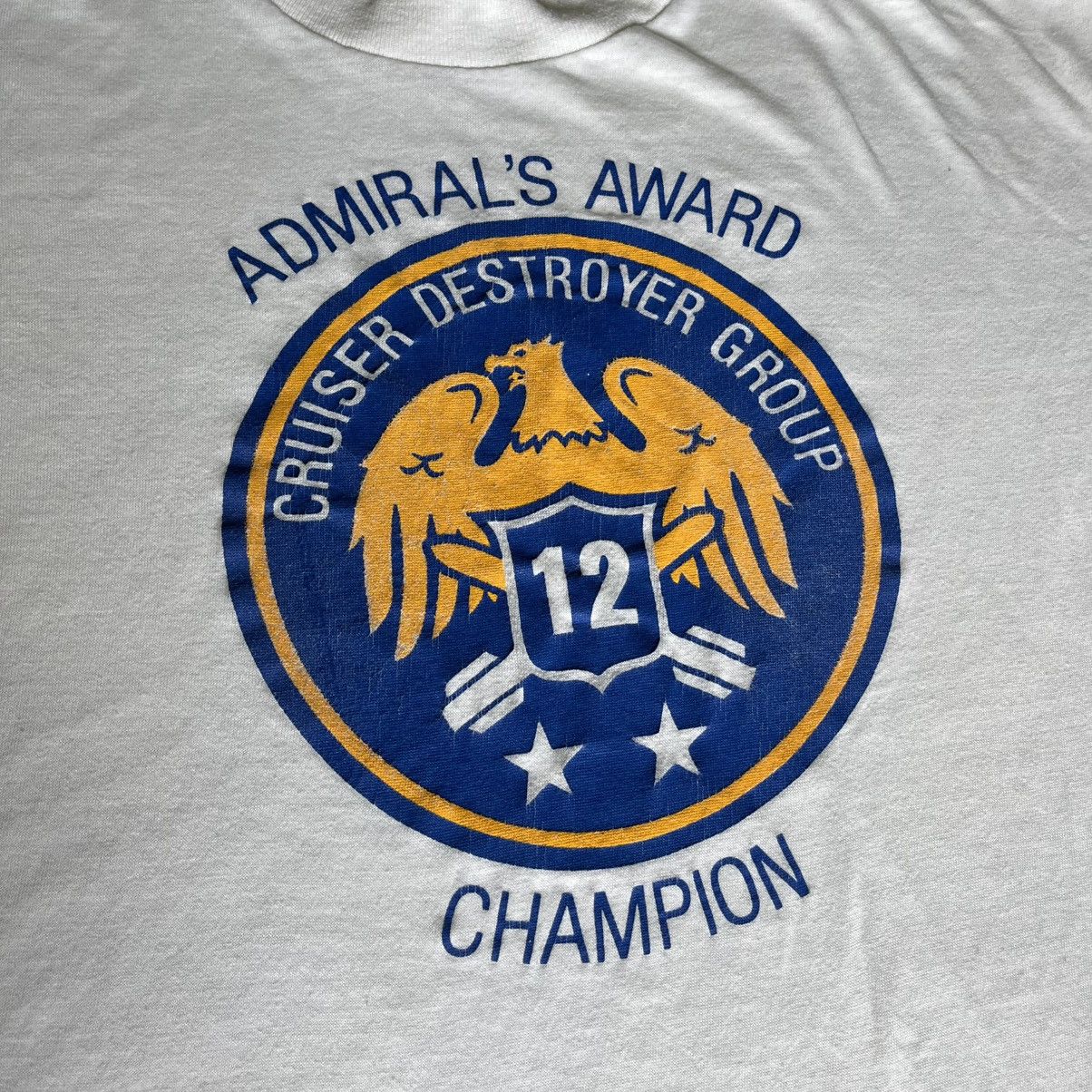 Naval Clothing Factory × Vintage Vintage 1980s Cruiser Destroyer Group US Navy Award T Shirt Size US XL / EU 56 / 4 - 3 Thumbnail