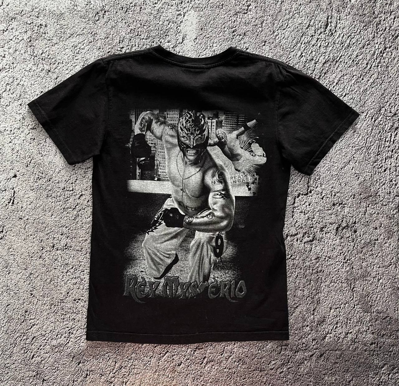 Band Tees × Vintage Solid Rock Rey Mysterio T-Shirt Black Size M Size US M / EU 48-50 / 2 - 2 Thumbnail