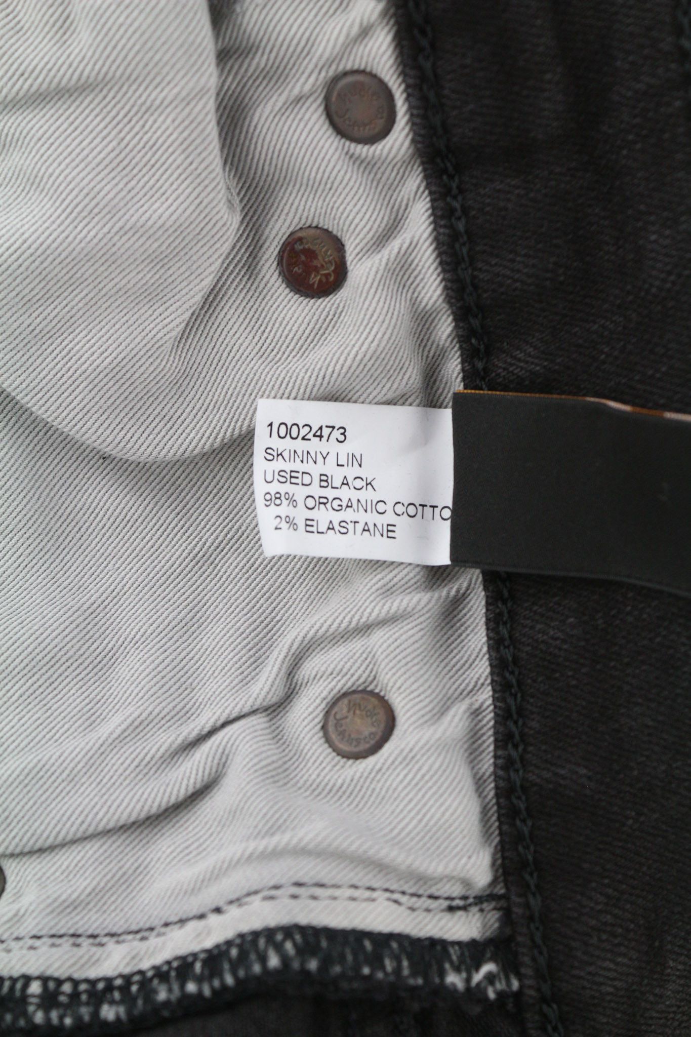 Nudie Jeans SKINNY LIN USED BLACK W29/L32 Organic Cotton Jeans 80436 Size US 29 - 7 Thumbnail