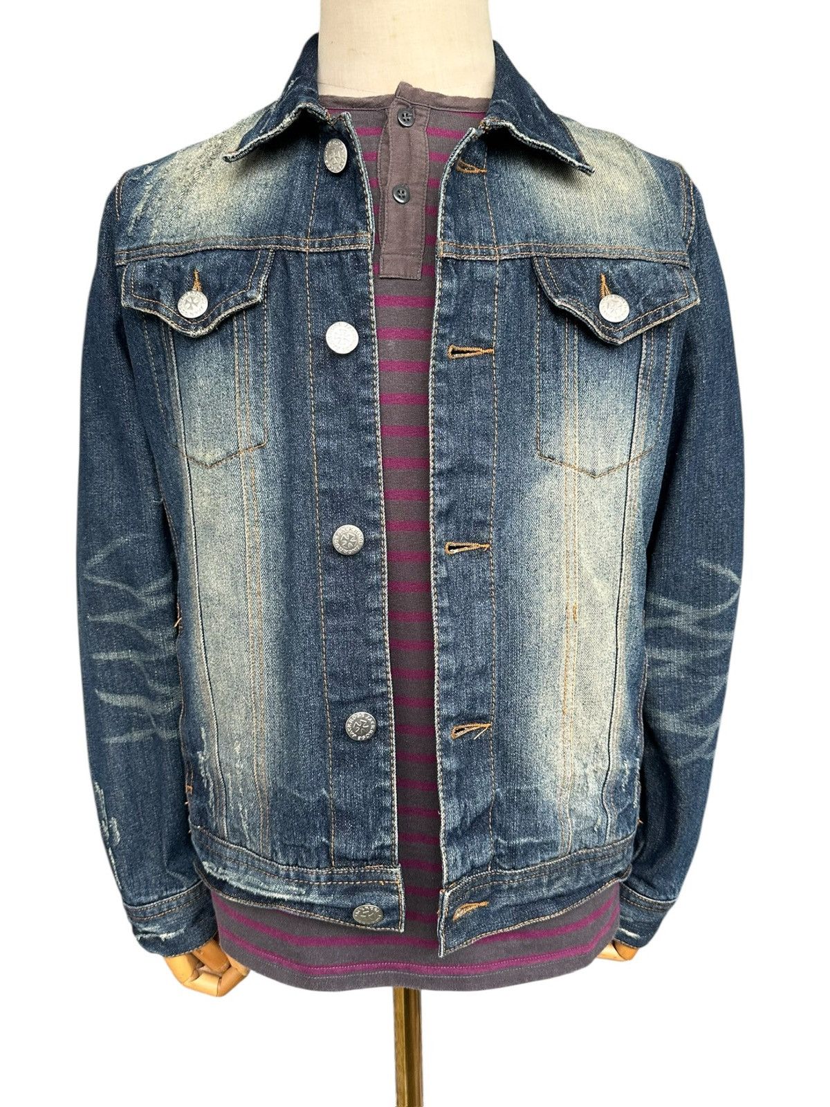JACKROSE 00's JACKROSE trucker distressed denim jacket Size US M / EU 48-50 / 2 - 7 Thumbnail
