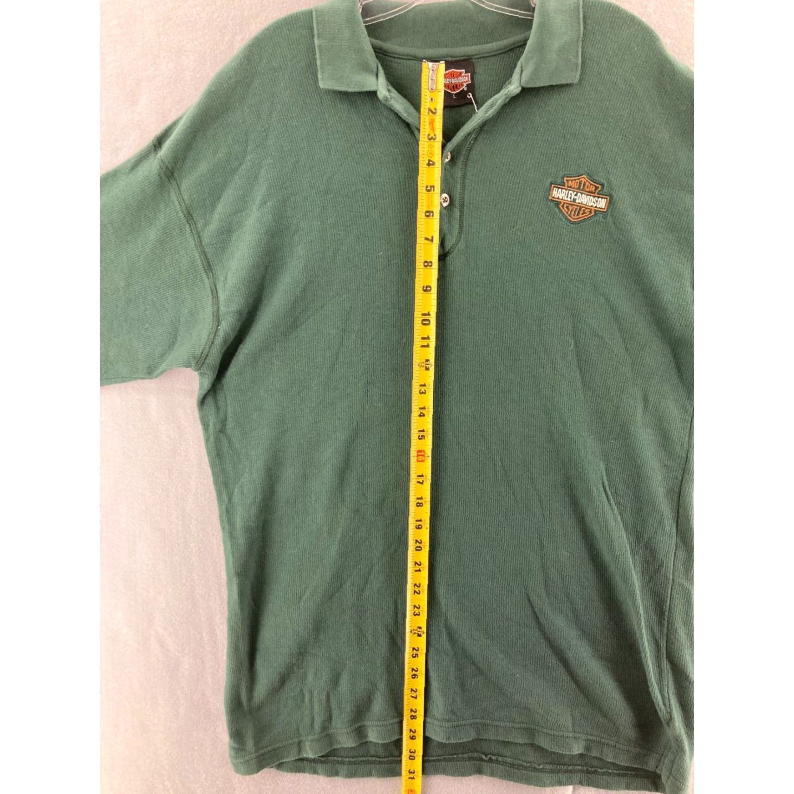 Harley Davidson VINTAGE Harley-Davidson Polo Shirt Mens Large Green Polo Shirt Mens Large Green Harley-Davidson Vintage Embroidered Solid Green Motorcycle Biker Mens Size US L / EU 52-54 / 3 - 3 Thumbnail