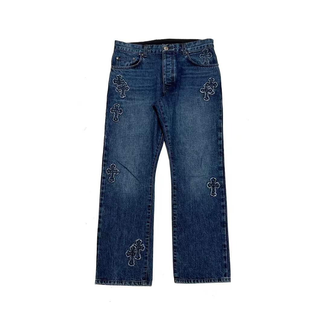 Chrome Hearts Denim Cross Patch Jeans